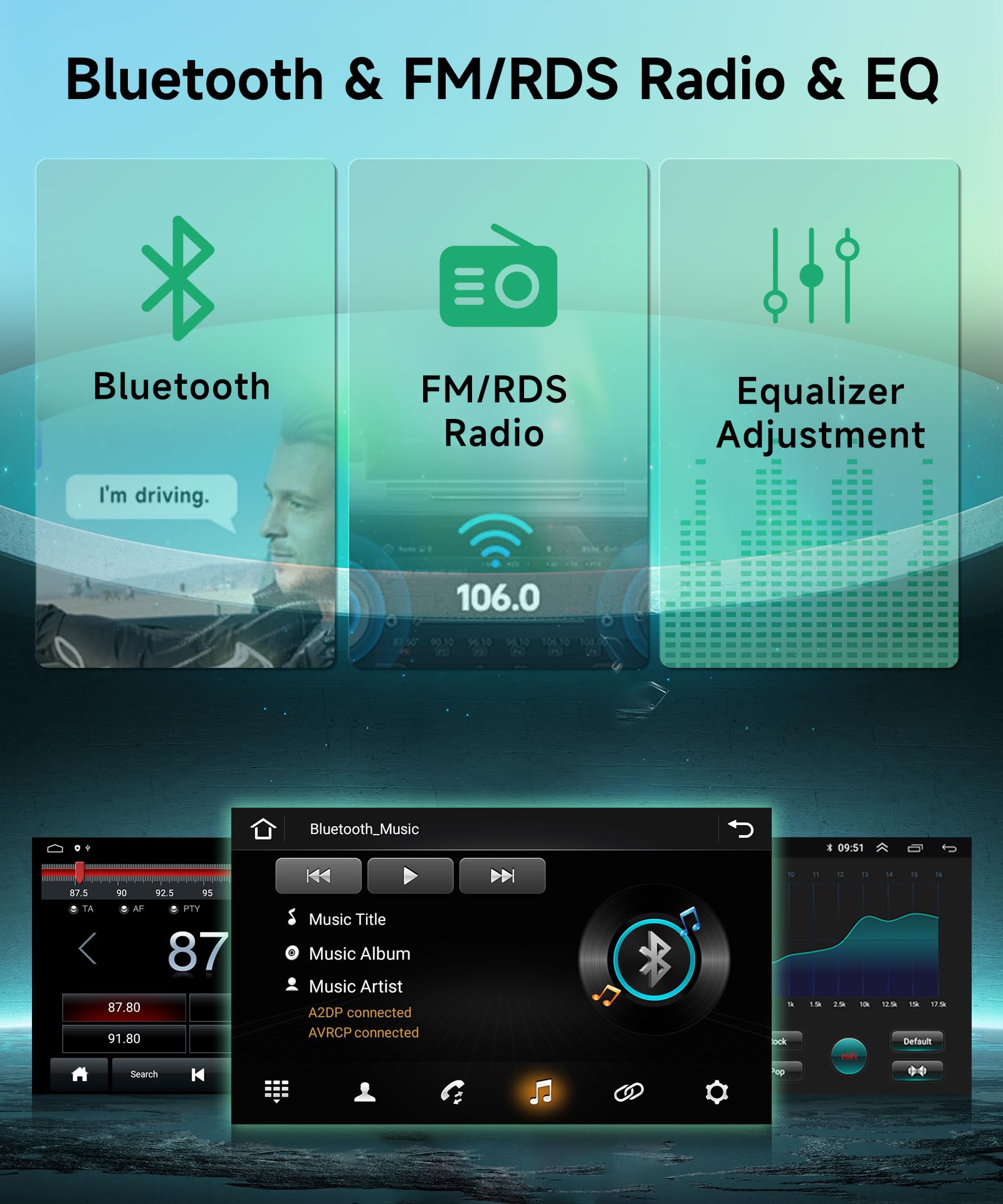 7 Inch Android Car Stereo for VW Polo Golf 5 Caddy T5 Tiguan Skoda Seat | Touchscreen Car Radio with Wireless CarPlay & Android Auto | GPS WiFi Bluetooth FM/RDS | Backup Camera | Perfect for Commuting & Road Trips