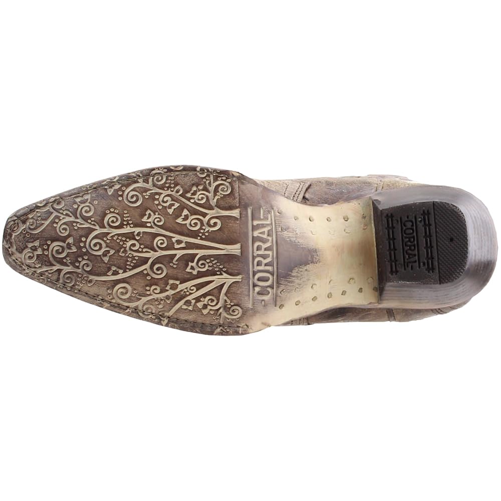 Floral Rhinestone Embroidered Snip Toe Cowgirl Boots for Women - Mid Calf Western Boots with 2-3