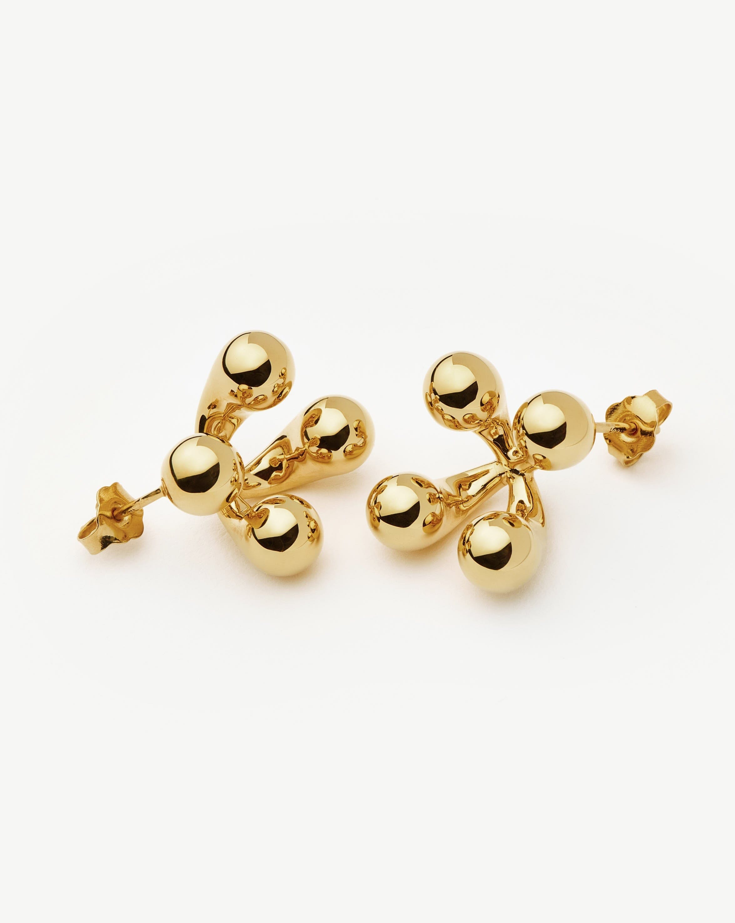 Atom Oversized Stud Earrings - 18k Gold Plated Fashion Jewelry for Women | Perfect for Parties, Weddings & Everyday Wear