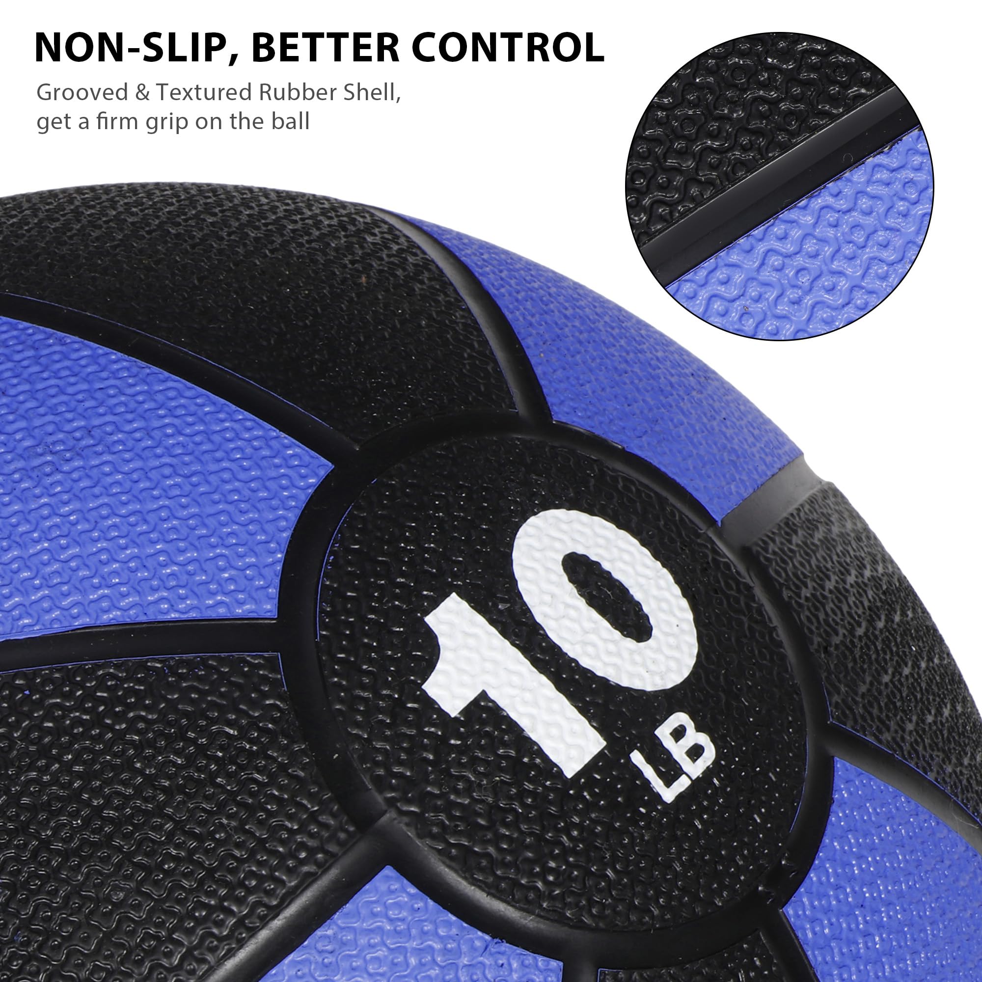 Premium 6lbs 8lbs 10lbs 12lbs Medicine Ball for Strength Training - Non-Slip Rubber Textured Surface for Core Workouts, Balance & Coordination - Ideal for Gym, Home & CrossFit Training