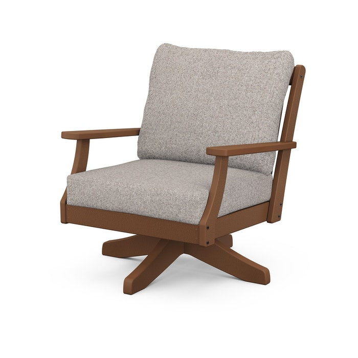 POLYWOOD Braxton Deep Seating Swivel Chair - All-Weather Outdoor Patio Furniture - Perfect for Poolside, Deck, Garden & Backyard Relaxation