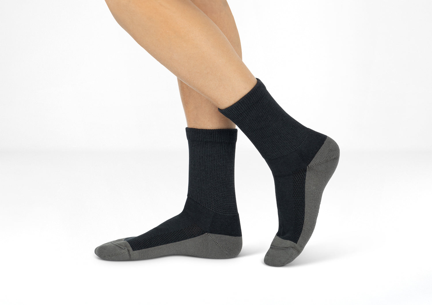 Comfortable Padded Sole Socks for Men & Women - Soft Charcoal Grey Non-Slip Socks for Home, Yoga, and Relaxation