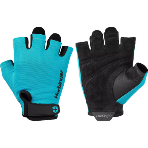 Harbinger Unisex Power Gloves 2.0 - Weightlifting & Gym Training Gloves for Men & Women - Aqua Color - Perfect for CrossFit, Powerlifting & Strength Training