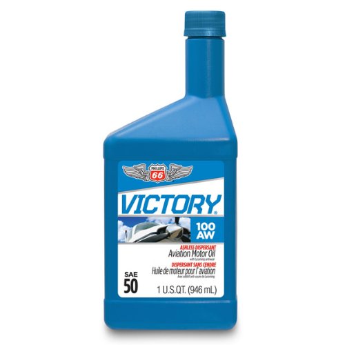 Phillips 66 Victory Aviation Oil 100AW - 12 Pack (1 Quart Each) | Aircraft Engine Lubricant for Piston Engines | Ideal for Aviation Maintenance & Small Aircraft Operations
