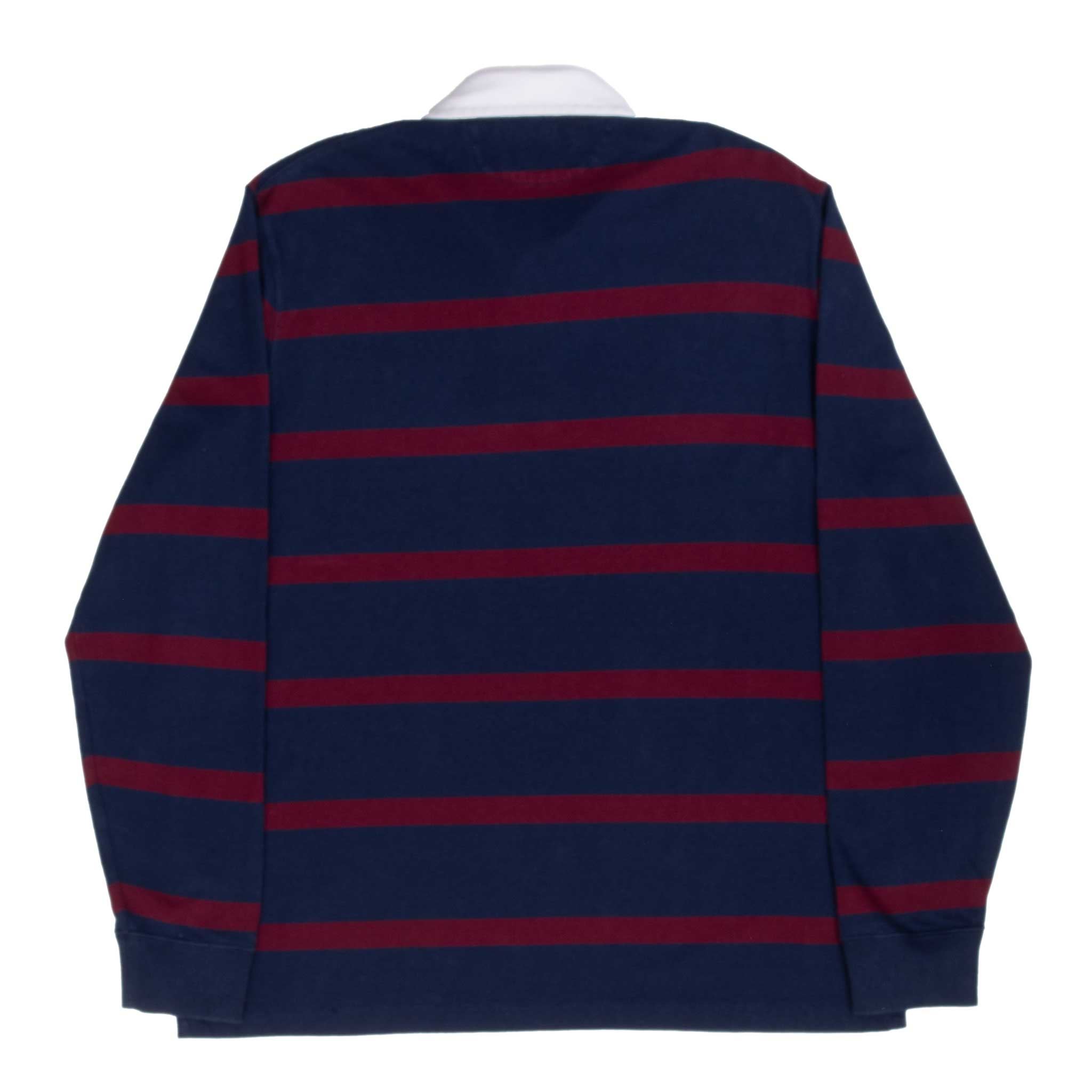 Ralph Lauren Men's Red & Blue Striped Rugby Polo Shirt - Size Large - Classic Casual Wear for Golf, Work & Everyday Outfits
