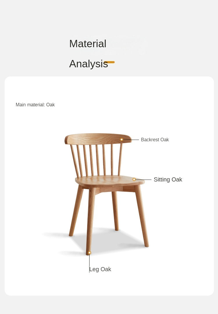 Solid Wood Windsor Chair Set of 4 - Oak, Cherry & Black Walnut - Perfect for Dining Room, Kitchen or Farmhouse Decor