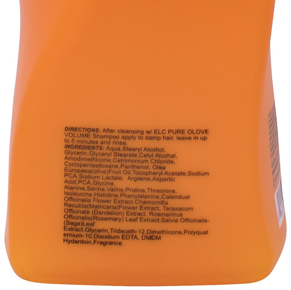 ELC Dao of Hair Pure Olive Volume Conditioner 33.8 oz (1 Liter) - Color Protecting, Thickening, Volumizing Hair Treatment for Fine, Thin Hair | Daily Lightweight Nourishing & Repairing Conditioner | Perfect for Damaged, Limp Hair & Color-Treated Locks