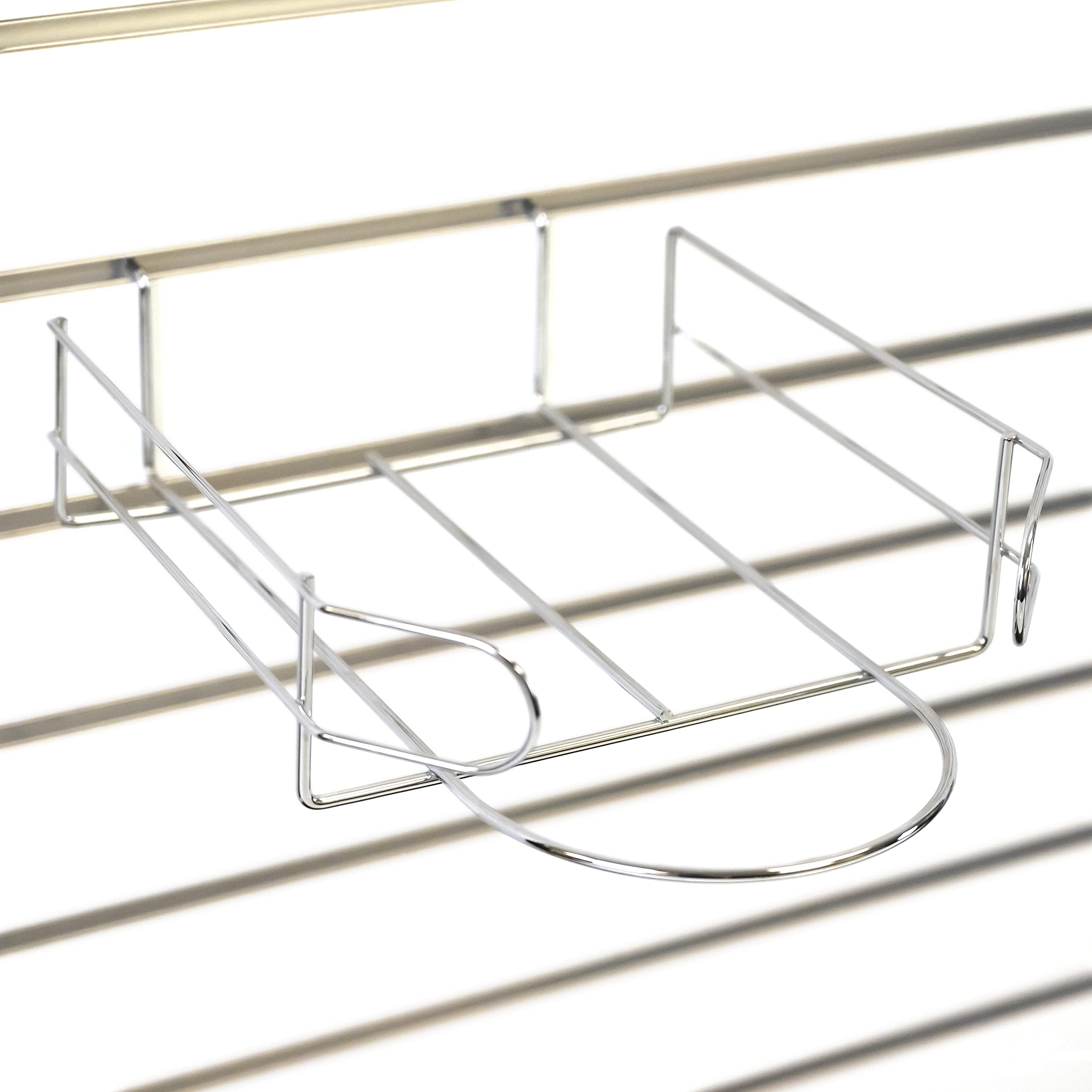 Chrome Slatwall Cap Display Rack for Fitted Hats, Snapbacks & Baseball Caps - Set of 2 - Perfect for Retail Stores, Hat Shops & Boutique Displays