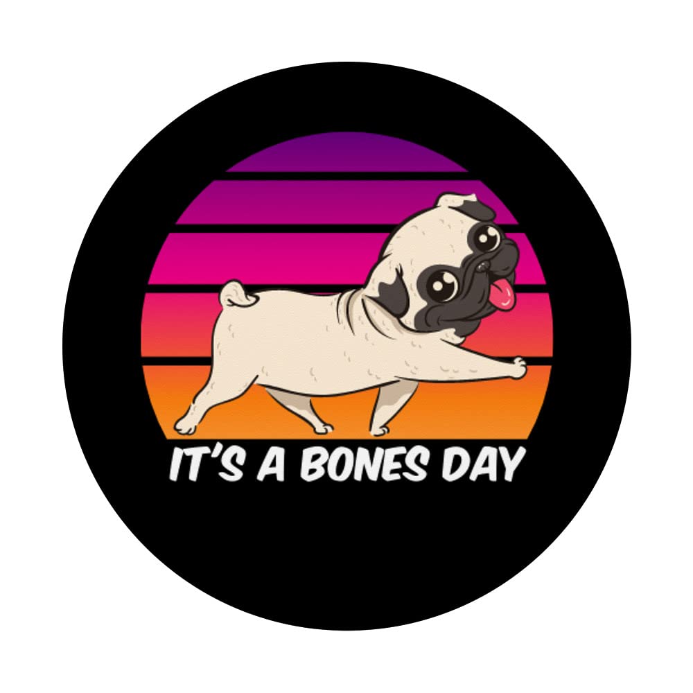 Bones or No Bones - Funny Pug PopSockets Swappable PopGrip | Cute Dog Phone Grip Stand for iPhone & Android | Perfect Gift for Pet Lovers & Pug Owners