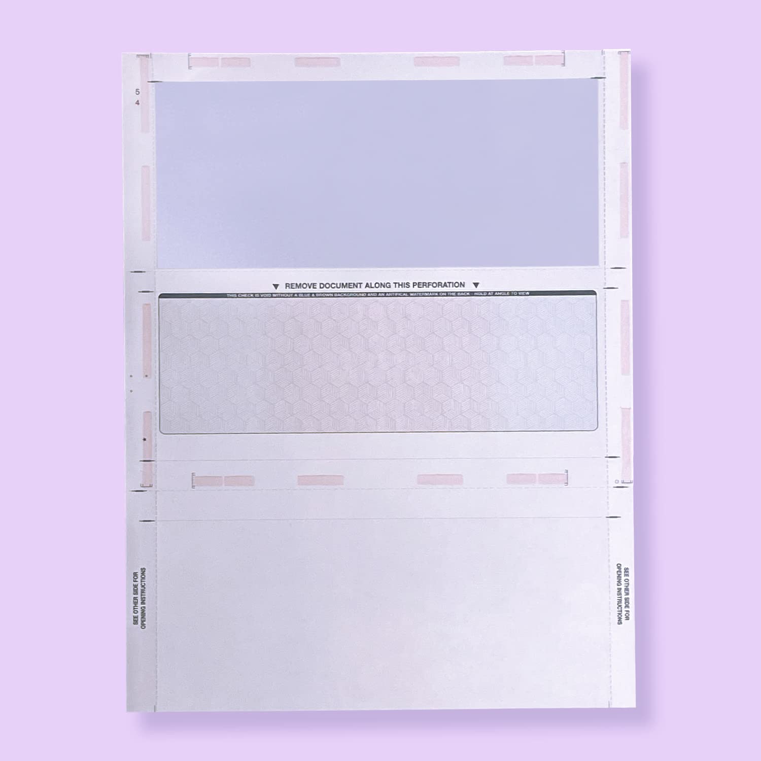 Compuchecks Pressure Seal Checks - Z Fold Self Seal Mailer Checks (8.5 x 11, Pack of 5000) for Business Payroll & Bulk Mailing | Secure Check Printing Solution