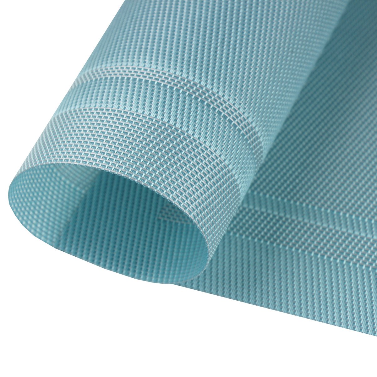 Premium Non-Slip Heat Insulation Placemats Set of 6 - Washable Woven Vinyl Table Mats for Dining Kitchen, Stain Resistant & Easy to Clean (Sky Blue) - Perfect for Family Meals, Dinner Parties & Daily Use