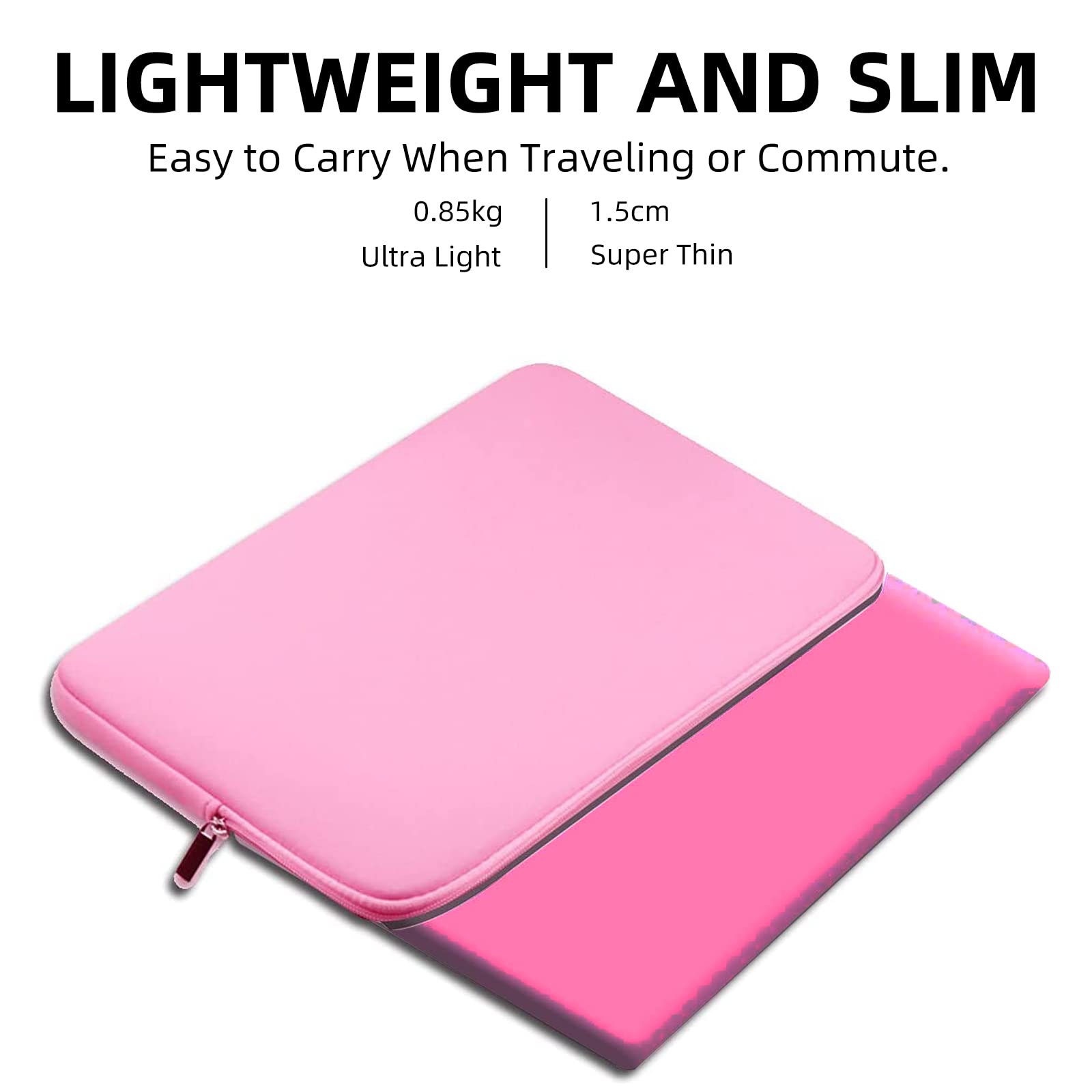 10.1 Inch Windows 10 Laptop - Intel Quad Core Processor, 4GB RAM, 64GB eMMC Storage | Lightweight Mini Netbook with Sleeve, Wireless Mouse & Headphones (Pink) | Perfect for Students, Office Work & Travel Computing