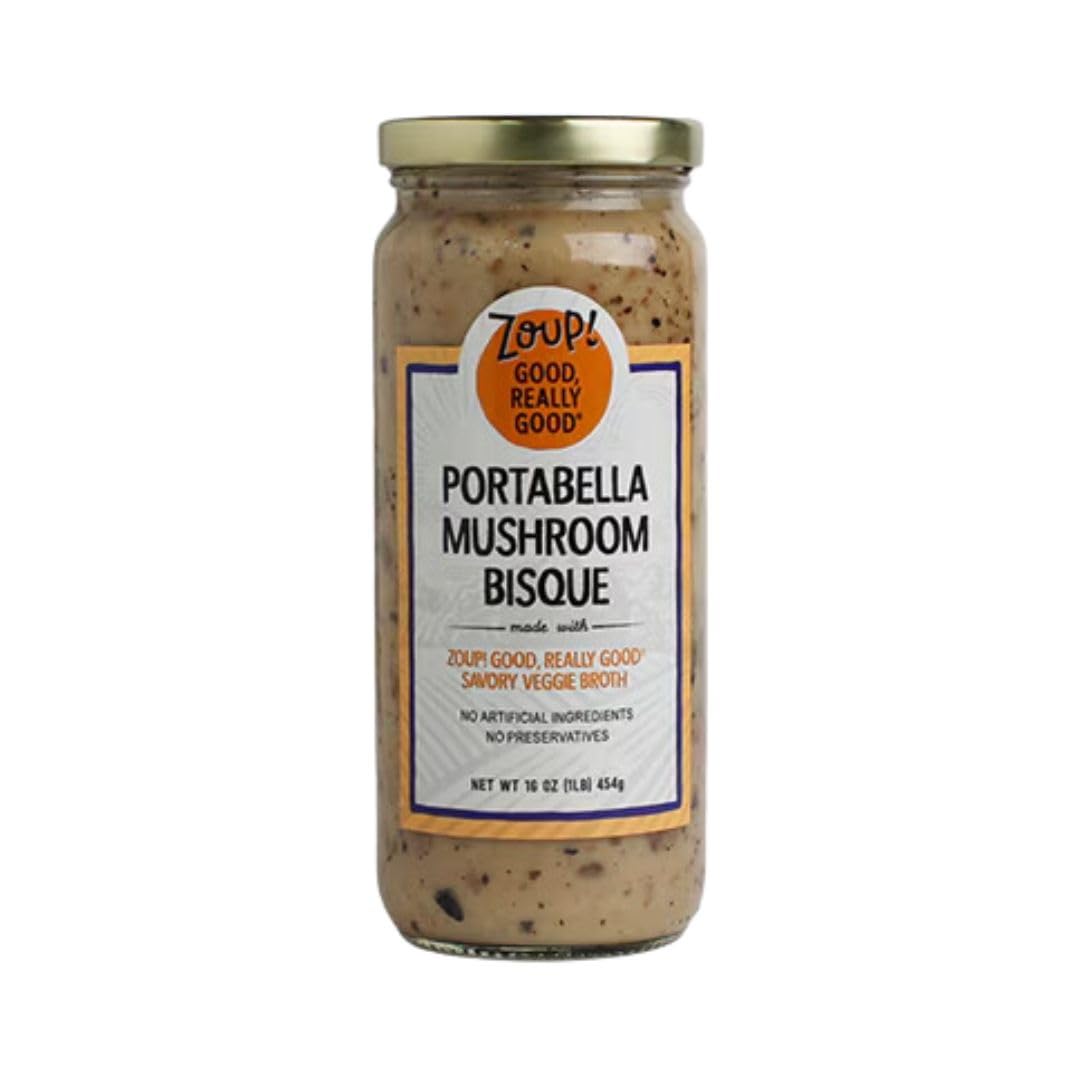 ZoupSoup Portabella Mushroom Bisque - 16oz Creamy Soup, Gluten-Free & Delicious for Lunch, Dinner or Quick Meals | Perfect for Office, Home & On-the-Go