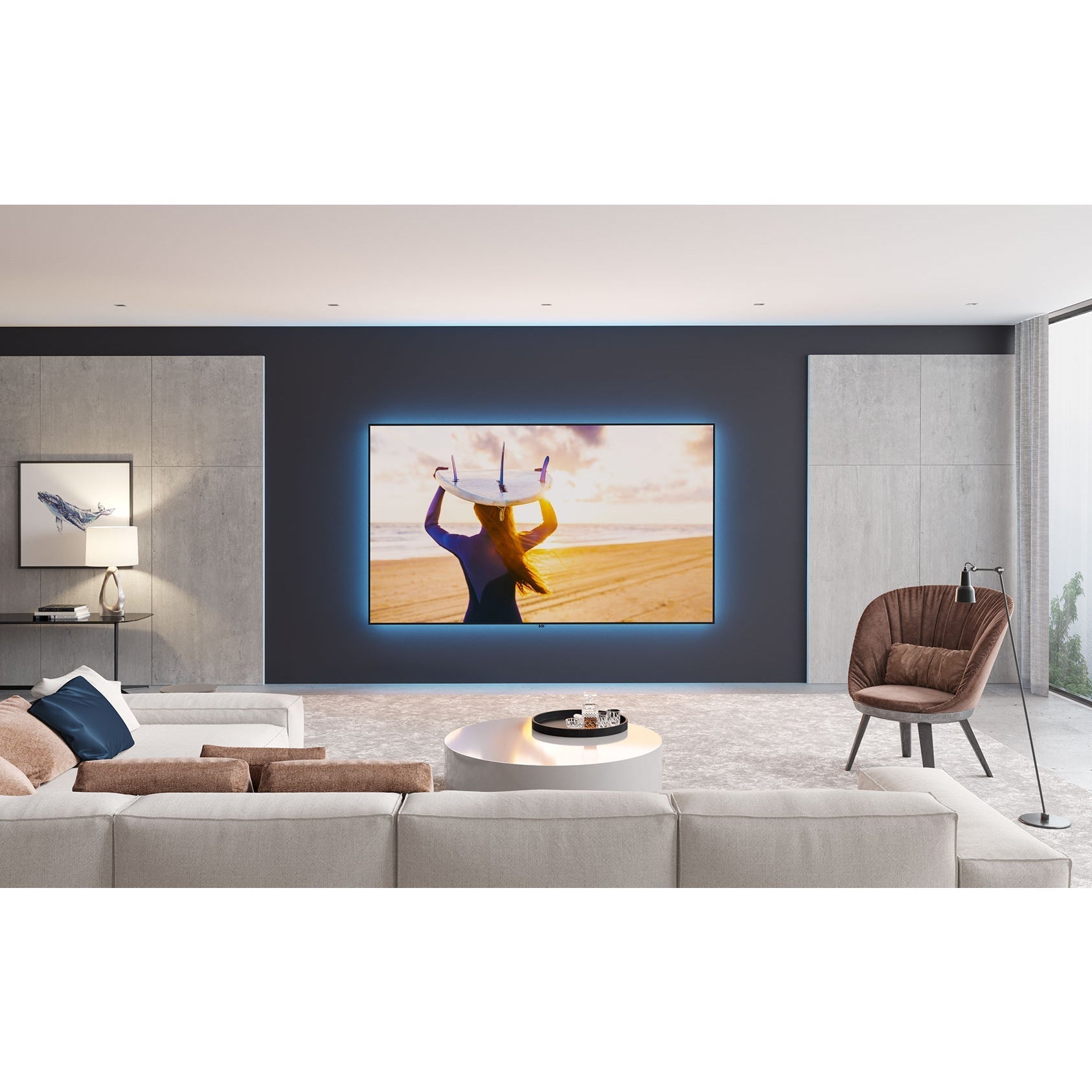 Screen Innovations Fixed Zero Edge Projector Screen - Cinemascope 2.35:1 Aspect Ratio for Home Theater & Movie Night Experience