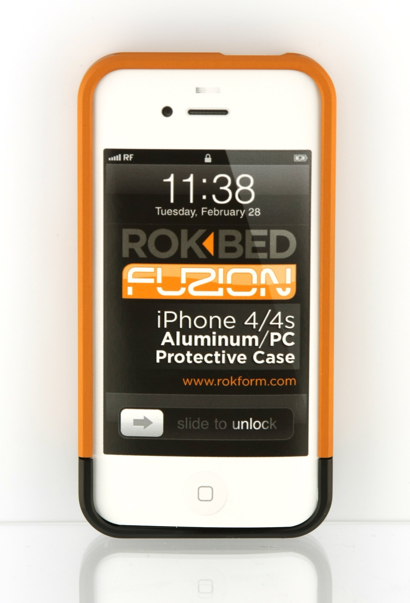 RokForm Fuzion iPhone 4/4s Aluminum Protective Case - Durable Orange USA-Made for Outdoor & Active Lifestyles