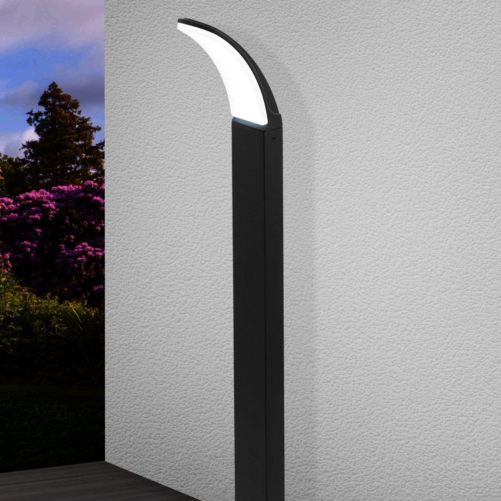Eglo Fiumicino IP44 Black Bollard Pathway LED Outdoor Light - Waterproof Garden Lighting for Walkways, Driveways, and Landscaping