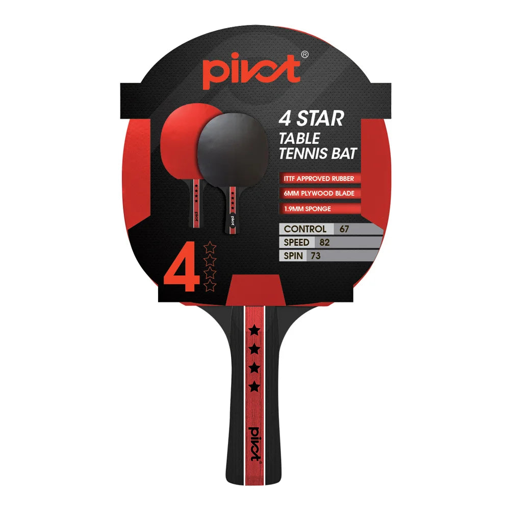 PIVOT FGD4STAR 4-Star Table Tennis Racket - Professional Ping Pong Paddle for Tournament Play & Training