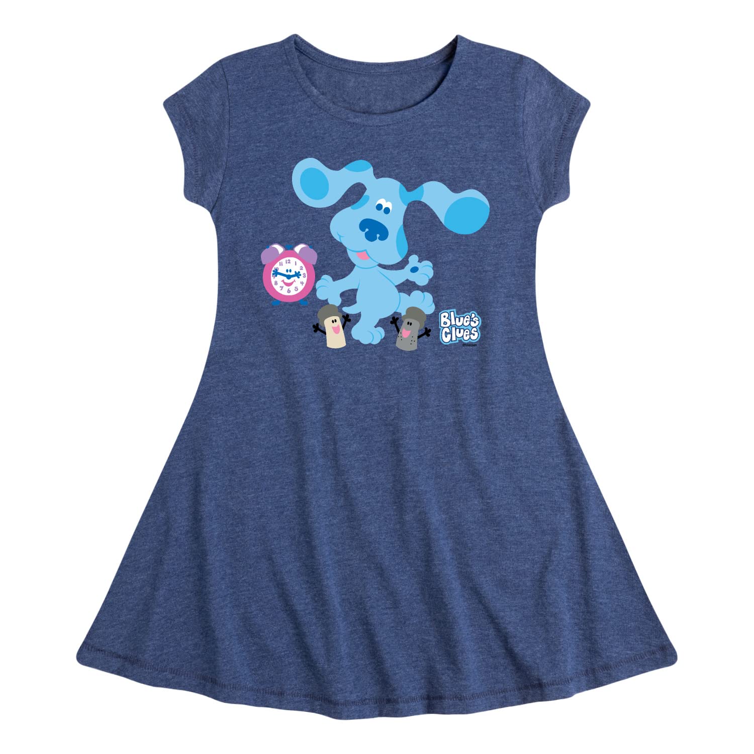 Blue Clues & You! Toddler and Youth Girls Fit and Flare Dress - Cute Casual Play Dress for Kids - Perfect for Birthday Parties, School Events & Everyday Wear