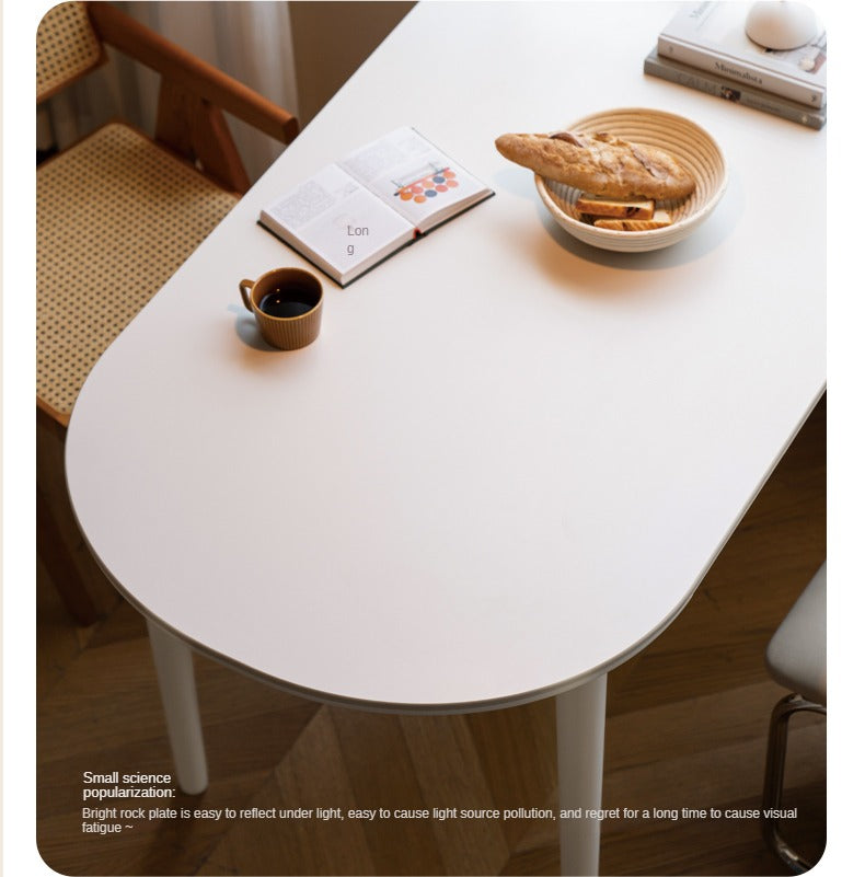 Birch Solid Wood Cream Semi-Circular Dining Table - Modern Farmhouse Style for Small Spaces, Kitchen Nooks & Cozy Breakfast Areas