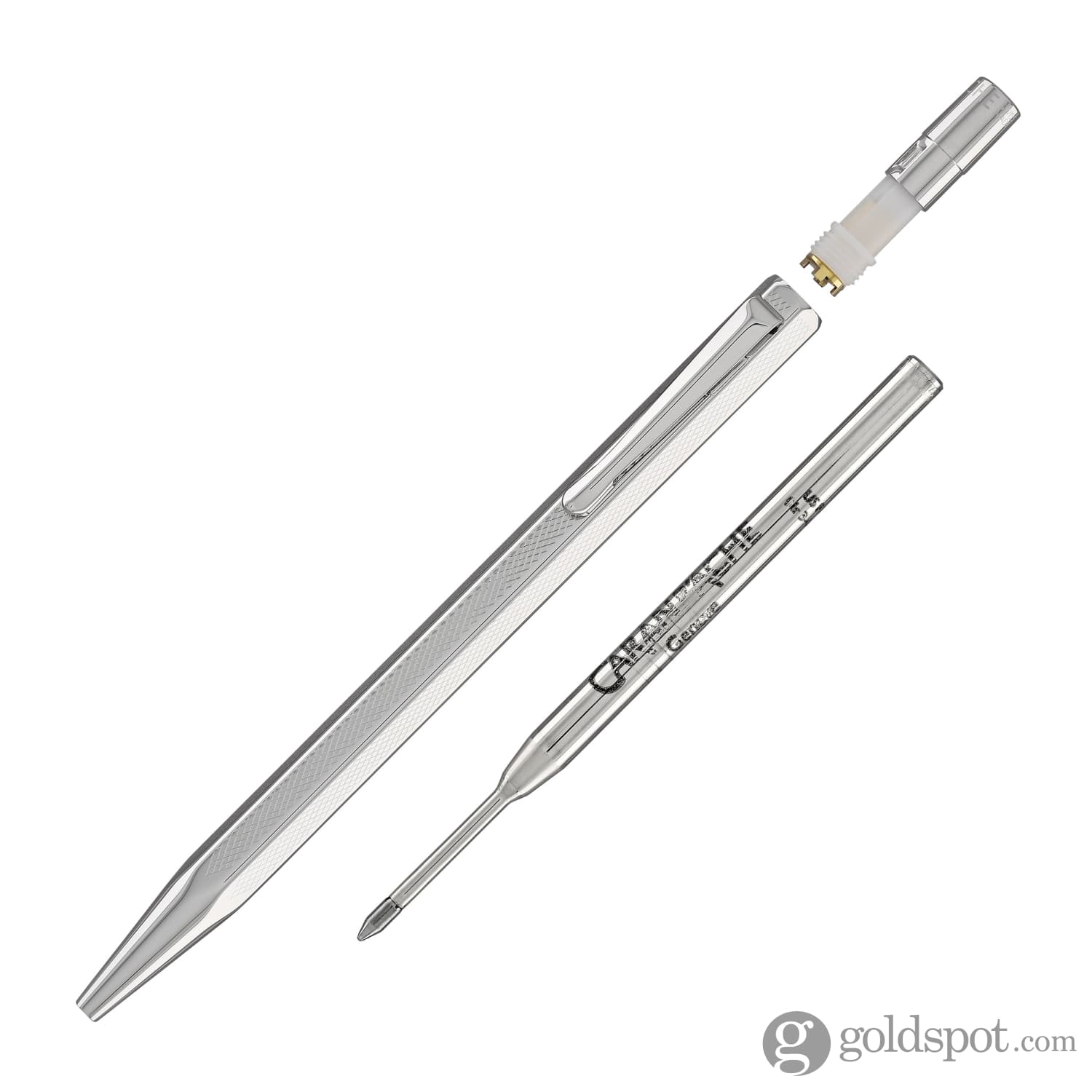 Premium Caran d'Ache Ecridor Retro Silver Plated Palladium Ballpoint Pen - Elegant Writing Instrument for Office, Business Gifts & Luxury Collectors