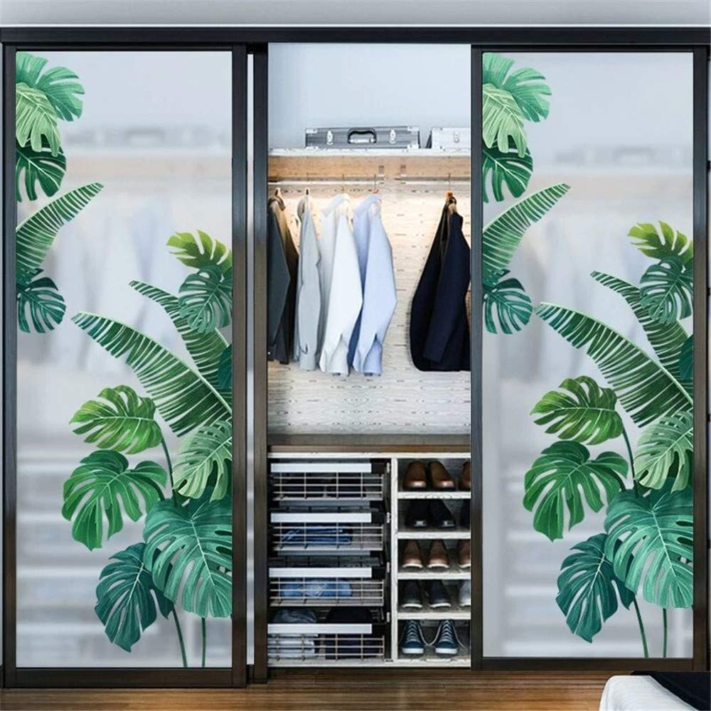 DERUN TRADING Removable Palm Tree Wall Decals - Large Green Leaf Wall Stickers, Evergreen Peel & Stick Wallpaper for Home Decor - Perfect for Living Room, Bedroom, Nursery & Office Wall Art
