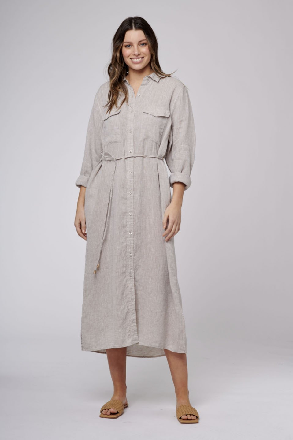 Elegant Chelsea Dress in Bone Color - Perfect for Casual Outings, Parties, and Special Occasions