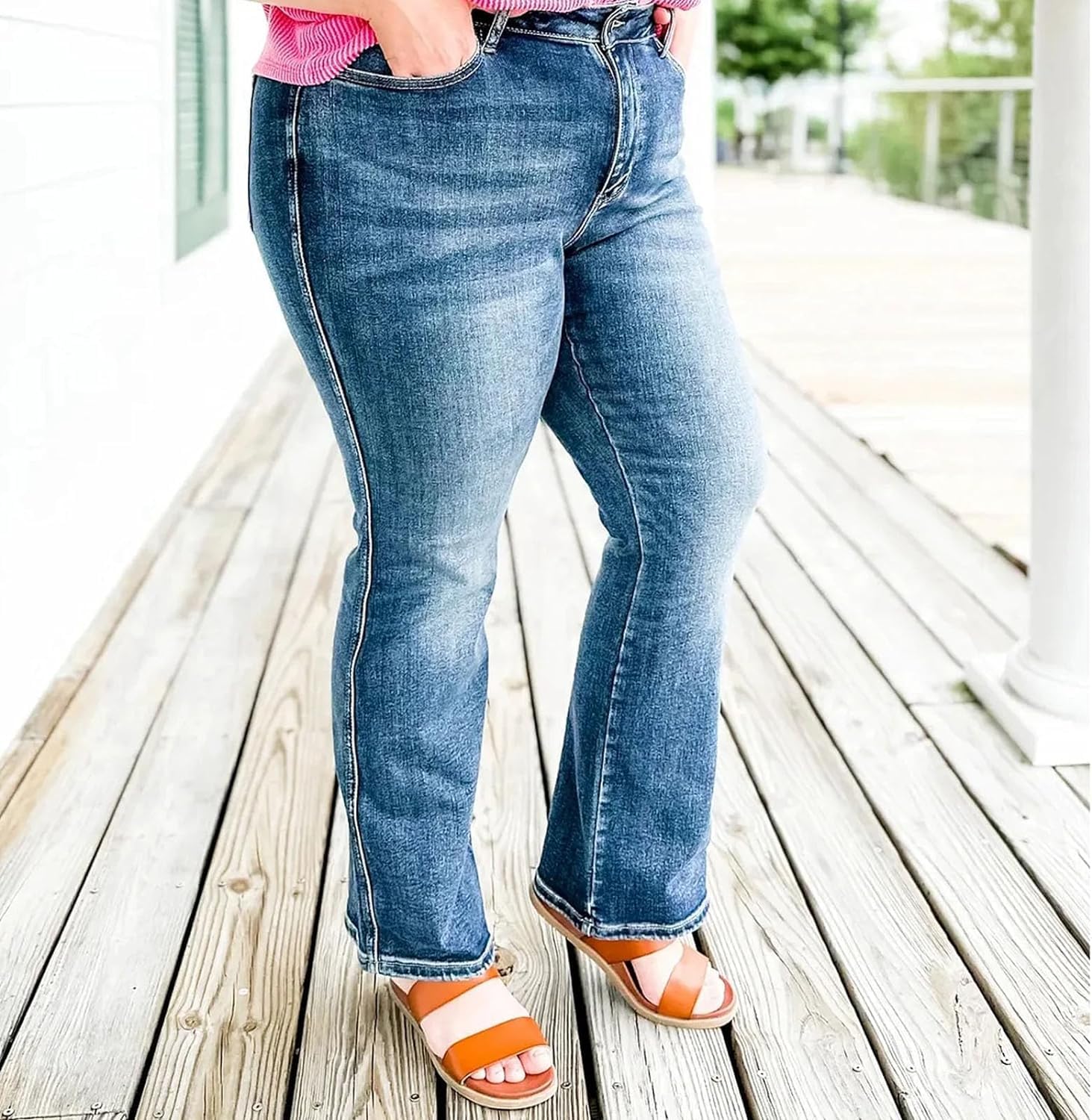 Holy Grail Bootcut Jeans - Women's High Waisted Stretchy for Tummy Control | Work & Casual Wear