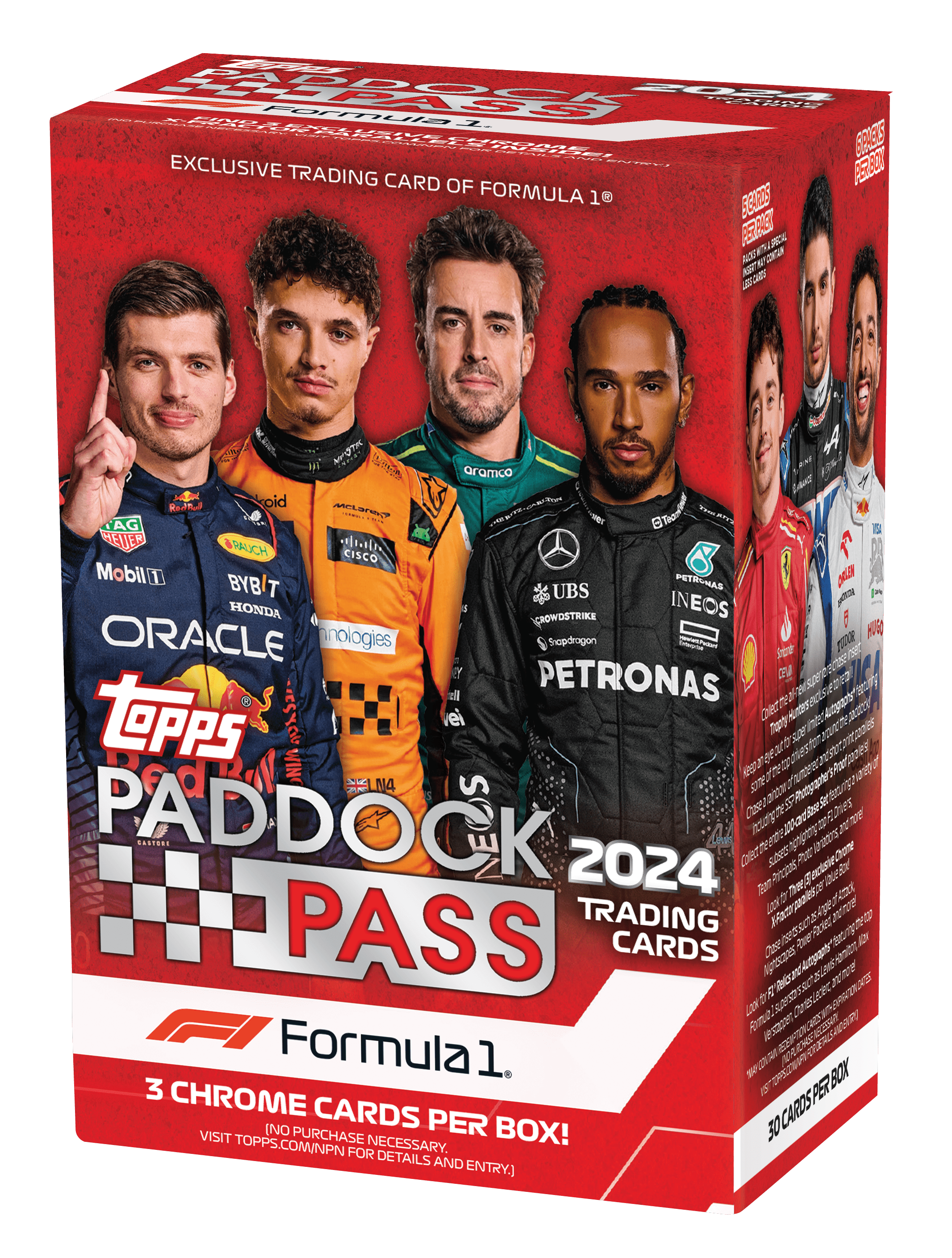 2024 Topps Chrome F1 Formula 1 Paddock Pass Blaster Box - Collectible Racing Cards for F1 Fans - Perfect for Trading, Collecting & Displaying at Home or Office