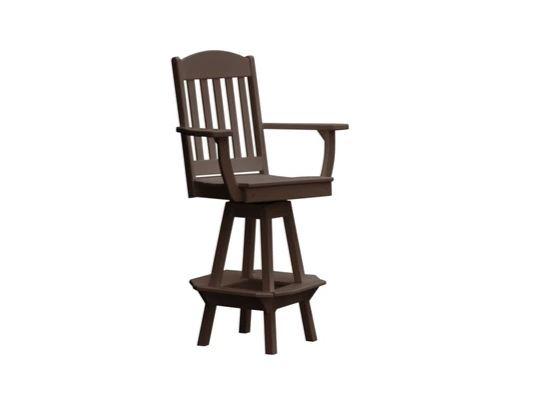 A & L Furniture Classic Swivel Bar Chair with Arms - Modern Counter Height Stool for Kitchen Island, Home Bar & Dining Room - Comfortable & Stylish Seating Solution