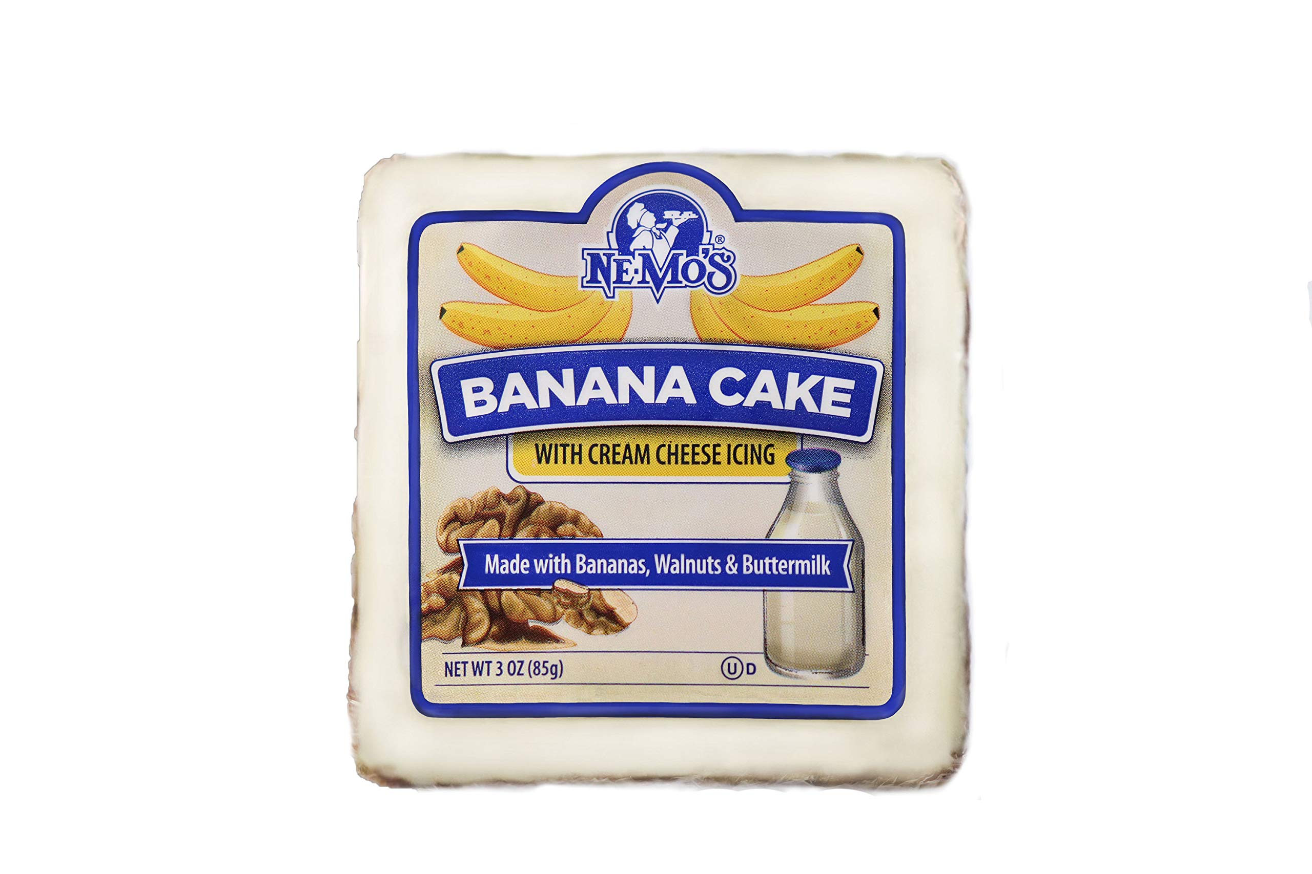 Ne-Mo's Bakery Banana Cake Squares - 36 Pack | Soft & Moist Banana Flavored Snack Cakes | Perfect for School Lunches, Office Snacks & Party Desserts