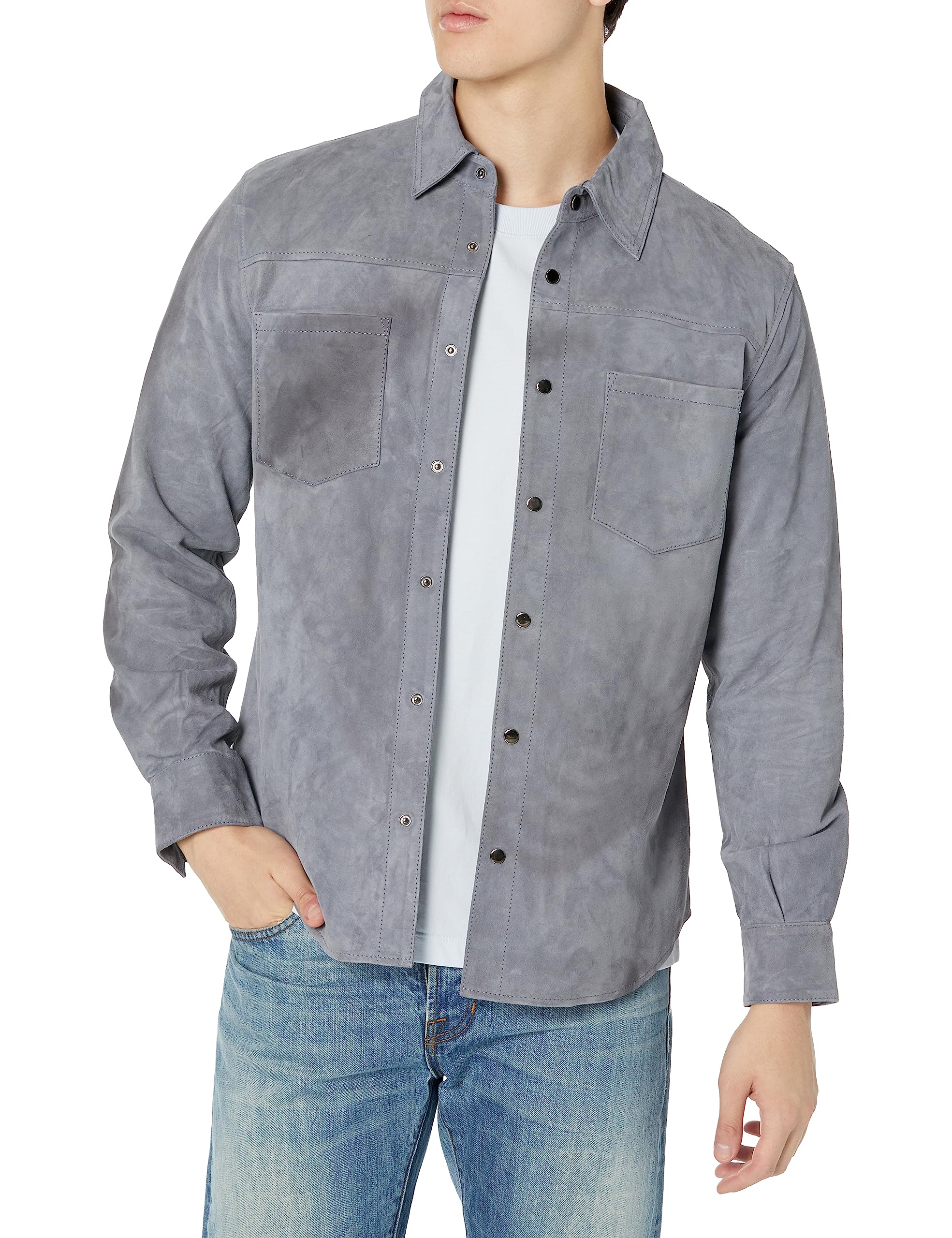 BLANKNYC Men's Suede Shirt Jacket - Premium Luxury Shacket for Men | Comfortable & Stylish Outerwear for Casual Wear, Date Night & Fall Layering