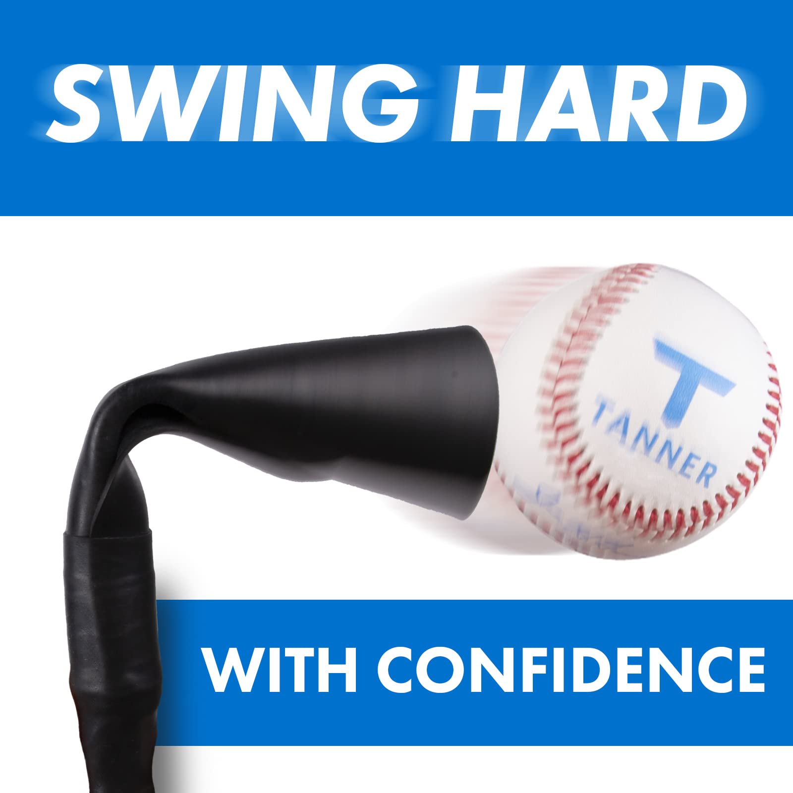 Tanner Tee - Original Professional Baseball & Softball Batting Tee for Adults | Weather-Resistant Composite Base, Hand-Rolled Flexible Rubber Ball Rest | Adjustable Height 26