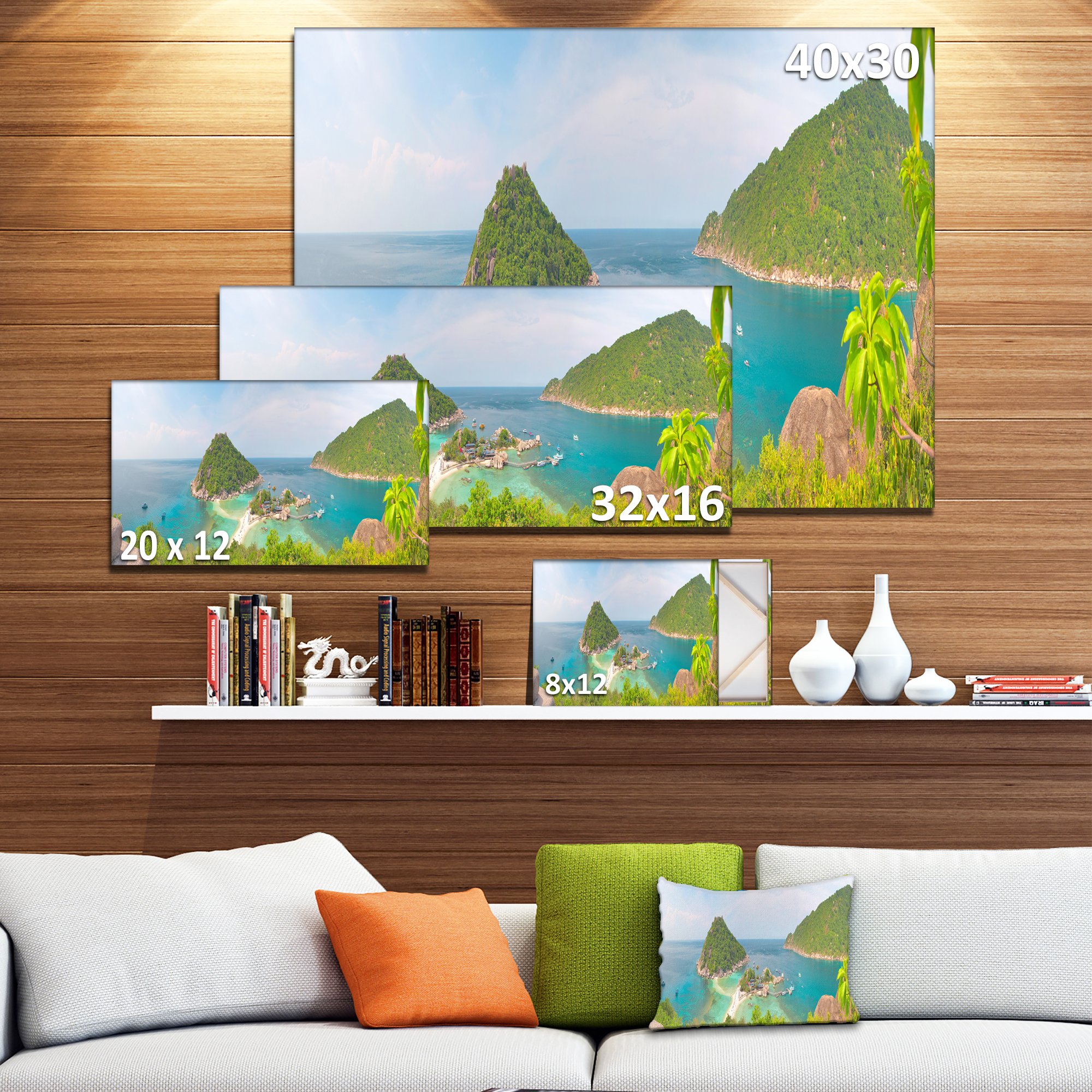 Tropical Island Panorama Large Landscape Photography Canvas Print - Stunning Beach Wall Art for Living Room, Bedroom & Office Decor