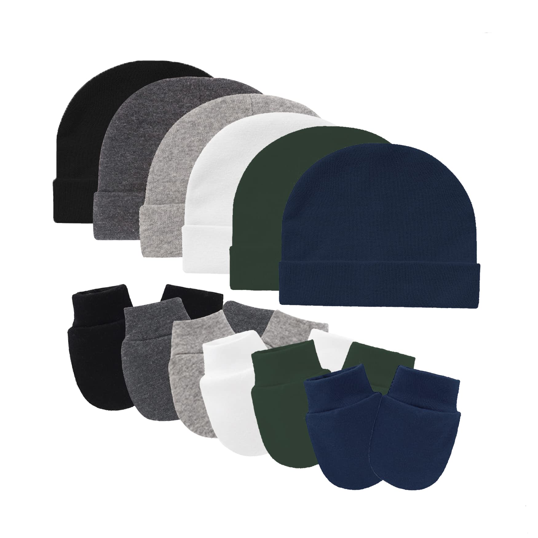 Baby Hats with Scratch Mittens Set - Soft Unisex Newborn Beanie Caps for Boys & Girls - Perfect for Hospital, Winter & Photoshoots