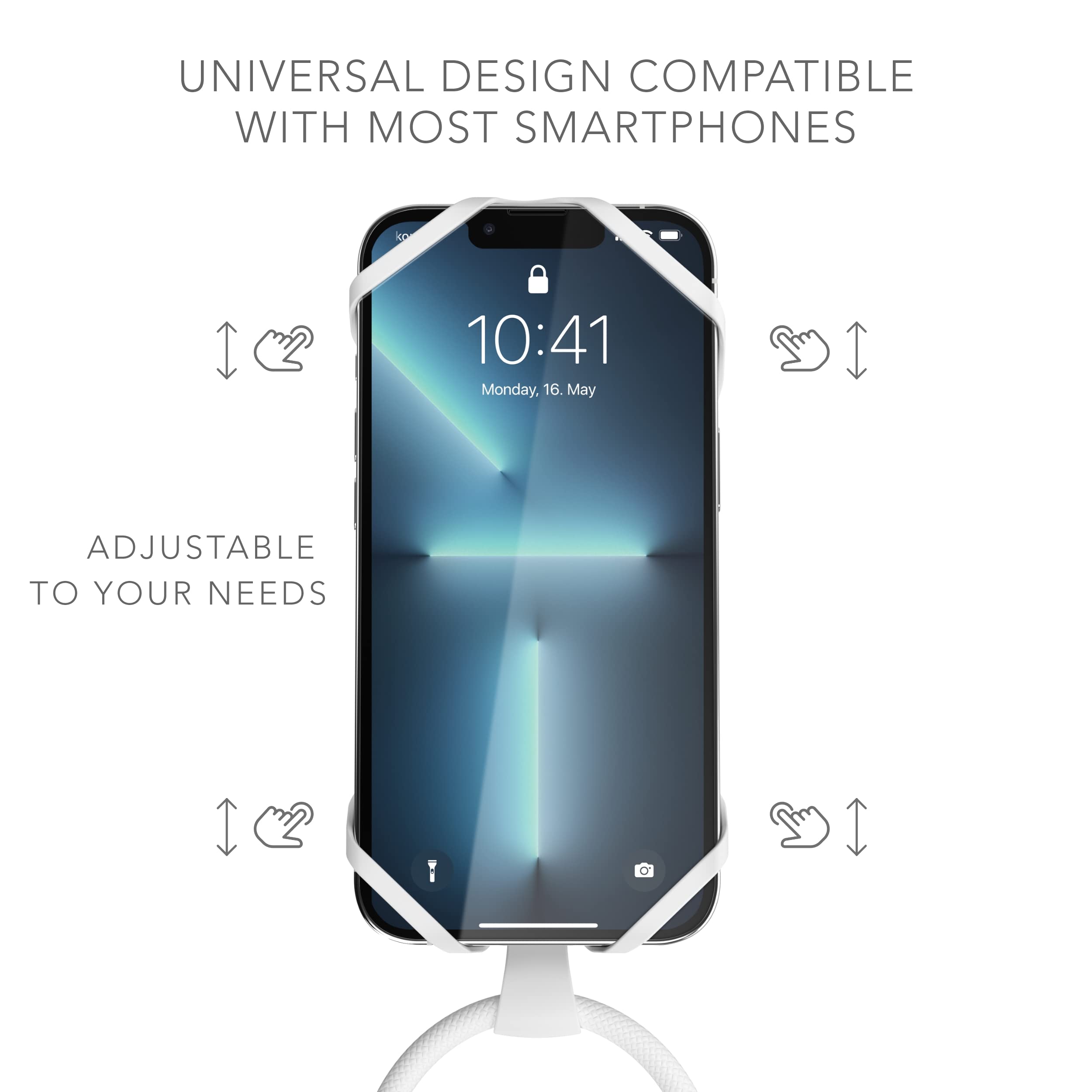Universal Detachable Phone Lanyard - Infinity Mobile Phone Chain with Neck Strap for All Smartphones - Nylon & Silicone Phone Strap (White) - Perfect for Work, Travel, and Hands-Free Convenience