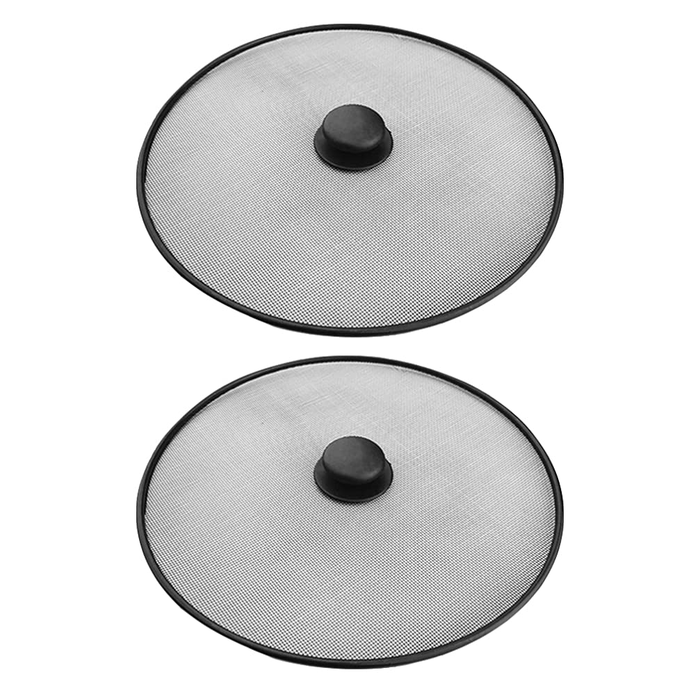 Hemoton 2-Pack Explosion-Proof Pot Lid - Oil Splatter Guard for Frying Pans & Cooking Pots - BPA-Free Kitchen Splatter Screen - Perfect for Sauteing, Frying & Deep Frying - Ideal for Home Chefs & Restaurant Use