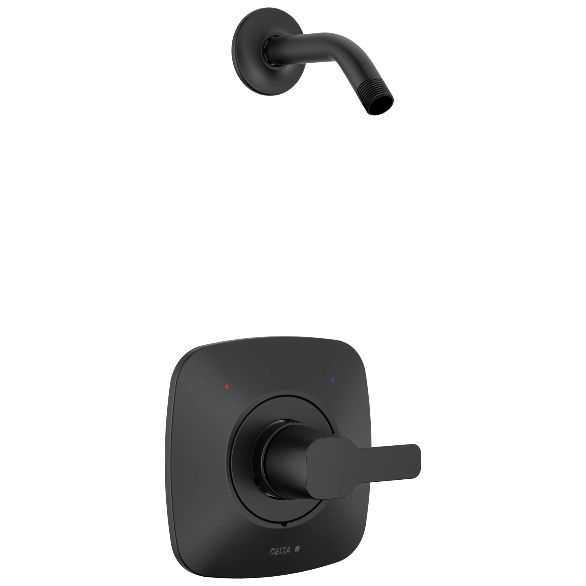Delta Faucet Modern Single Handle Matte Black Shower Faucet Set with Trim Kit - T142339-BLLHD-PP | Bathroom Shower Fixtures for Contemporary Homes (Shower Head & Valve Sold Separately) | Perfect for Master Bathroom Renovations & Modern Bathroom Designs