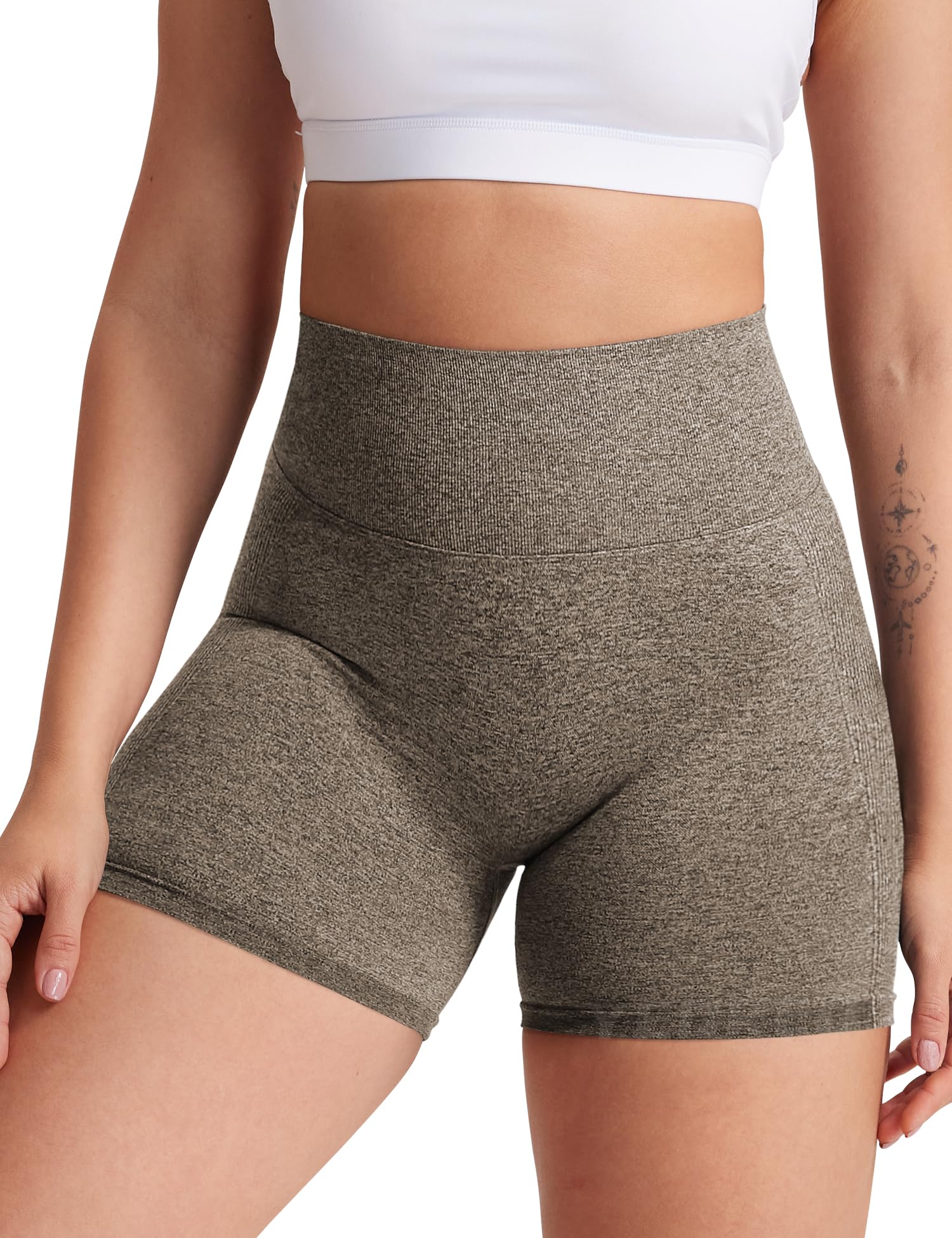 YEOREO Women's High Waist Yoga Shorts - Seamless Workout & Gym Leggings with Contour Fit - Perfect for Cycling, Running & Fitness Training