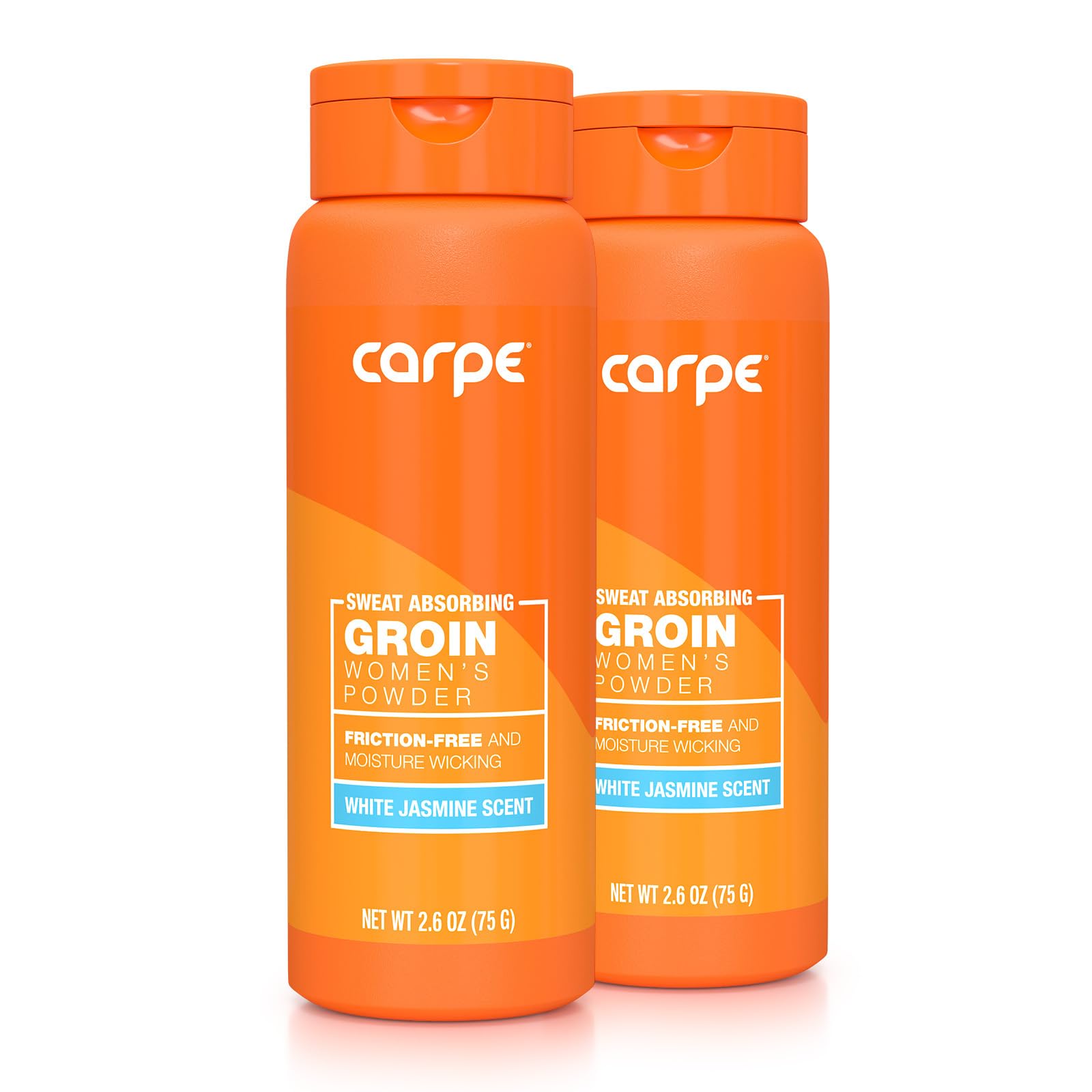 Carpe No-Sweat Groin Powder for Women - Talc-Free Anti-Chafing Powder | Maximum Sweat Absorption & Friction Relief | Prevents Irritation & Discomfort | Ideal for Workouts, Running, Yoga & Daily Comfort (2-Pack)