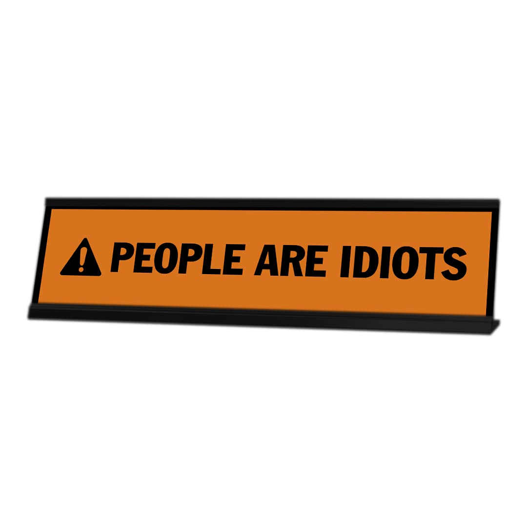 Funny Orange and Black Frame Desk Sign - 2 x 8 Inch Motivational Office Decor for Workplace, Home Office, or Gift