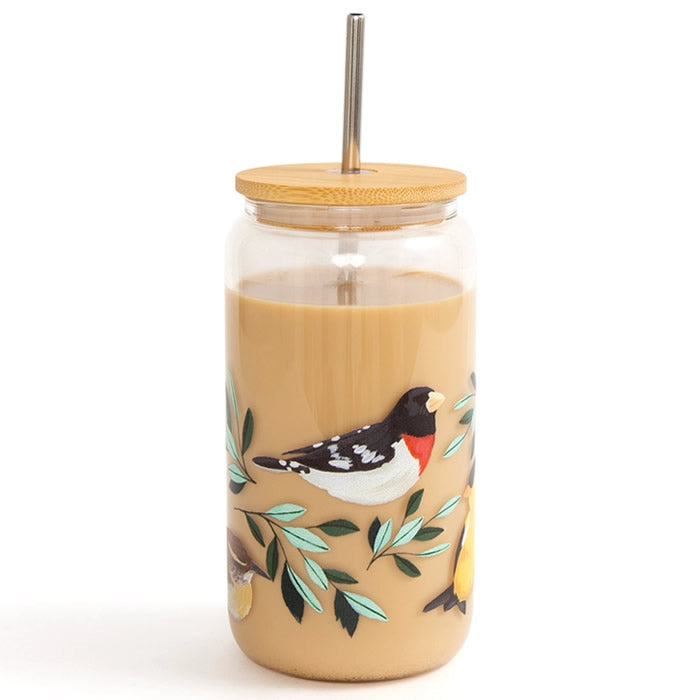 Feathered Friends Glass Bird Feeder - Handmade Decorative Garden Accessory for Outdoor & Indoor Bird Watching - Perfect for Backyard, Patio, and Windowsill Decor