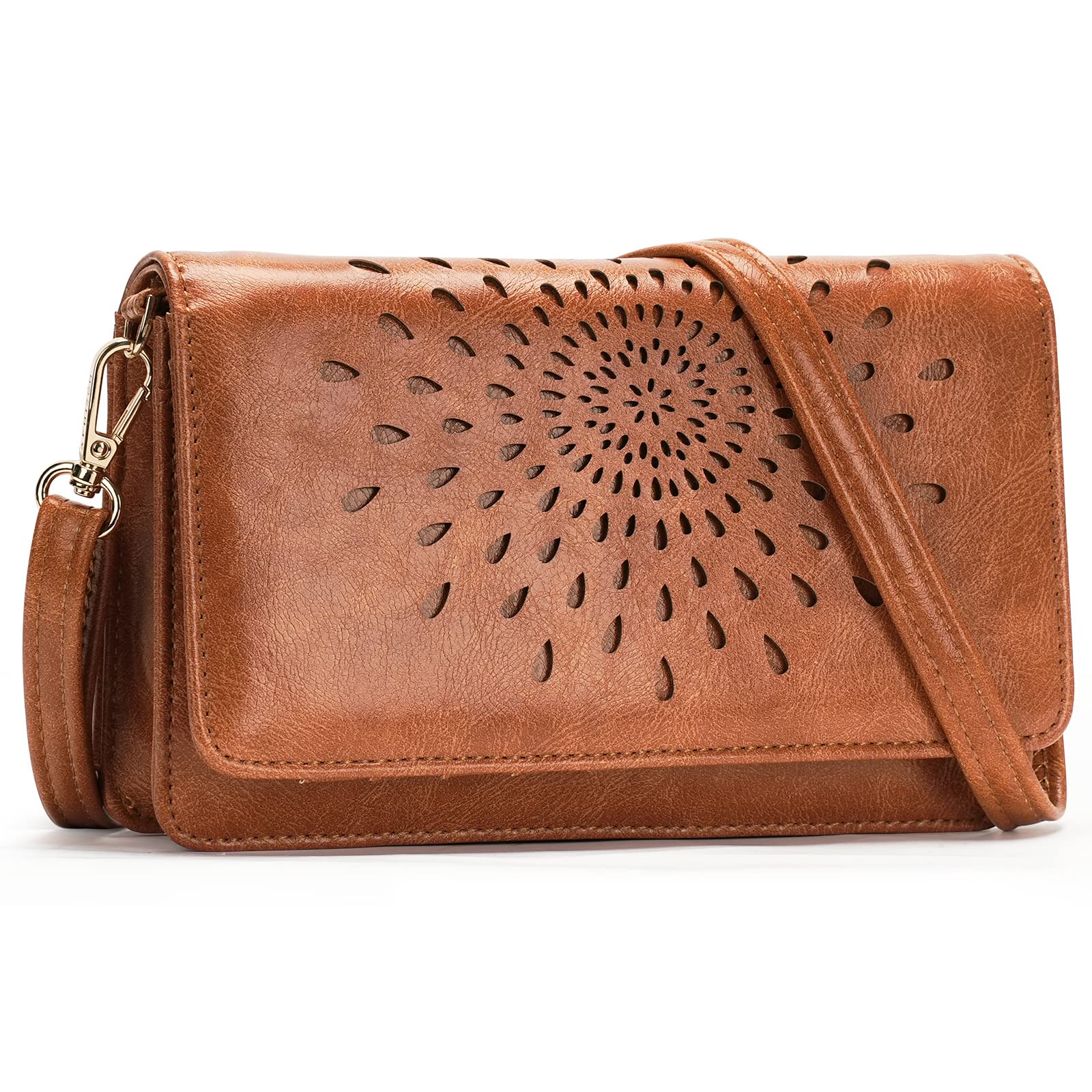 APHISON Women's RFID Blocking Crossbody Bag - Multi-Function Small Purse with Wristlet, Shoulder Strap & Card Holder | Perfect for Travel, Shopping & Daily Use