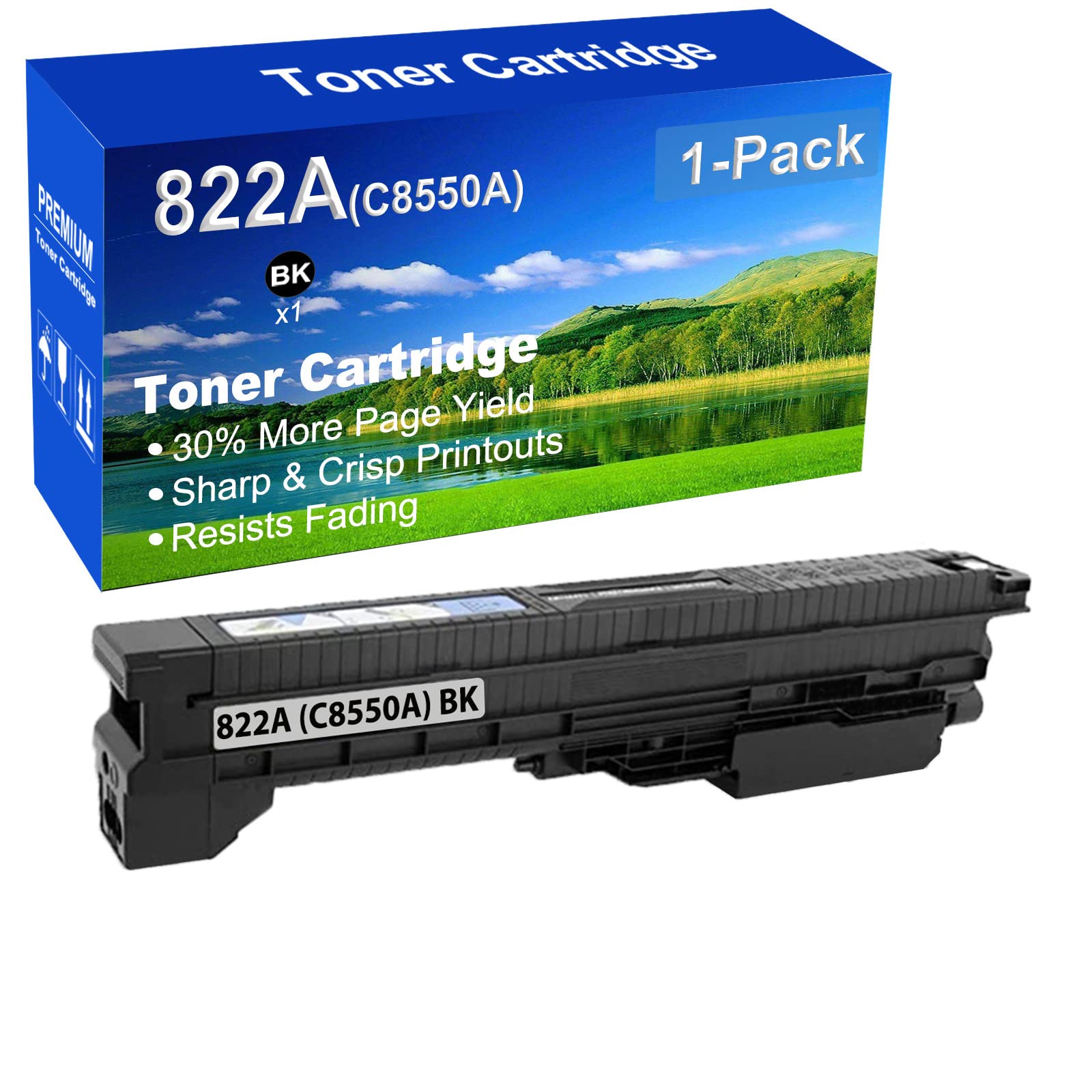 High Yield 822A (C8550A) Compatible Black Laser Printer Toner Cartridge - 1-Pack for HP 9500, 9500hdn, 9500mfp, 9500n Printers - Ideal for Office & Home Printing Needs