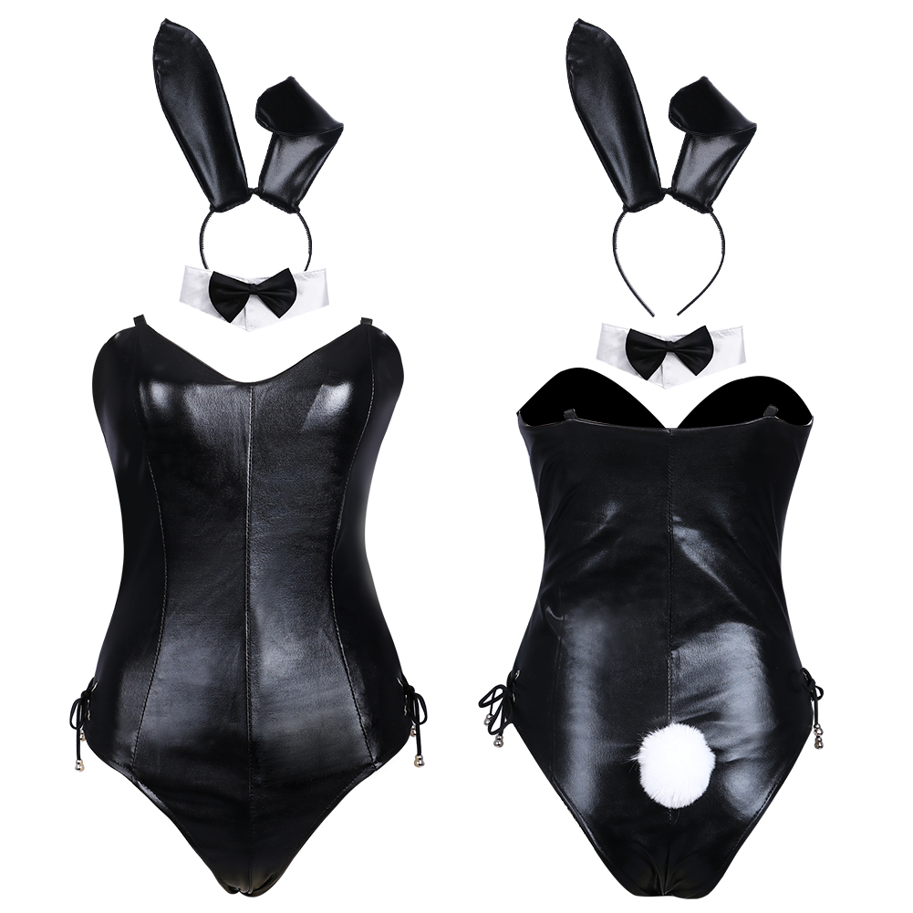 Bunny Girl Senpai Cosplay Costume for Women - Anime Role Play Outfit with One Piece Bodysuit & Bunny Ear Stockings Set - Perfect for Halloween, Cosplay Events, and Anime Conventions