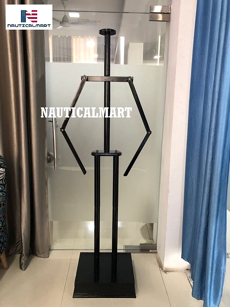 Premium Wooden Display Stand for Knight Armor & Medieval Costume - Black | Perfect for Home Decor, Renaissance Fairs & Collectible Showcases