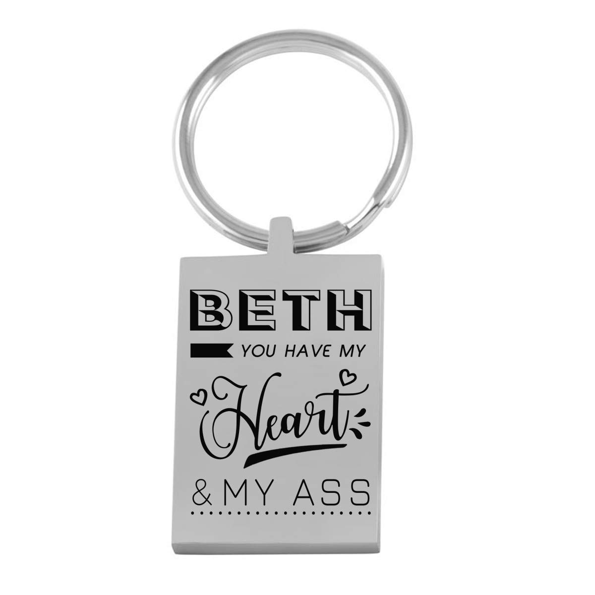 Inspirational Quote Keychain - 'You Have My Heart & My Ass' Valentines Gift for Women, Best Friends, Sisters | Cute Keyring for Daily Use, Office, Travel & Special Occasions