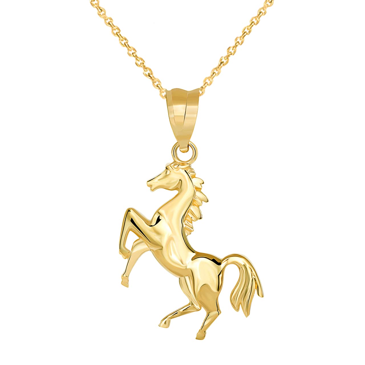14K Gold Running Horse Pendant Necklace for Women - Elegant Stallion Charm Jewelry - Perfect Gift for Equestrian Lovers, Birthday & Anniversary - Animal Kingdom Inspired Fashion Accessory