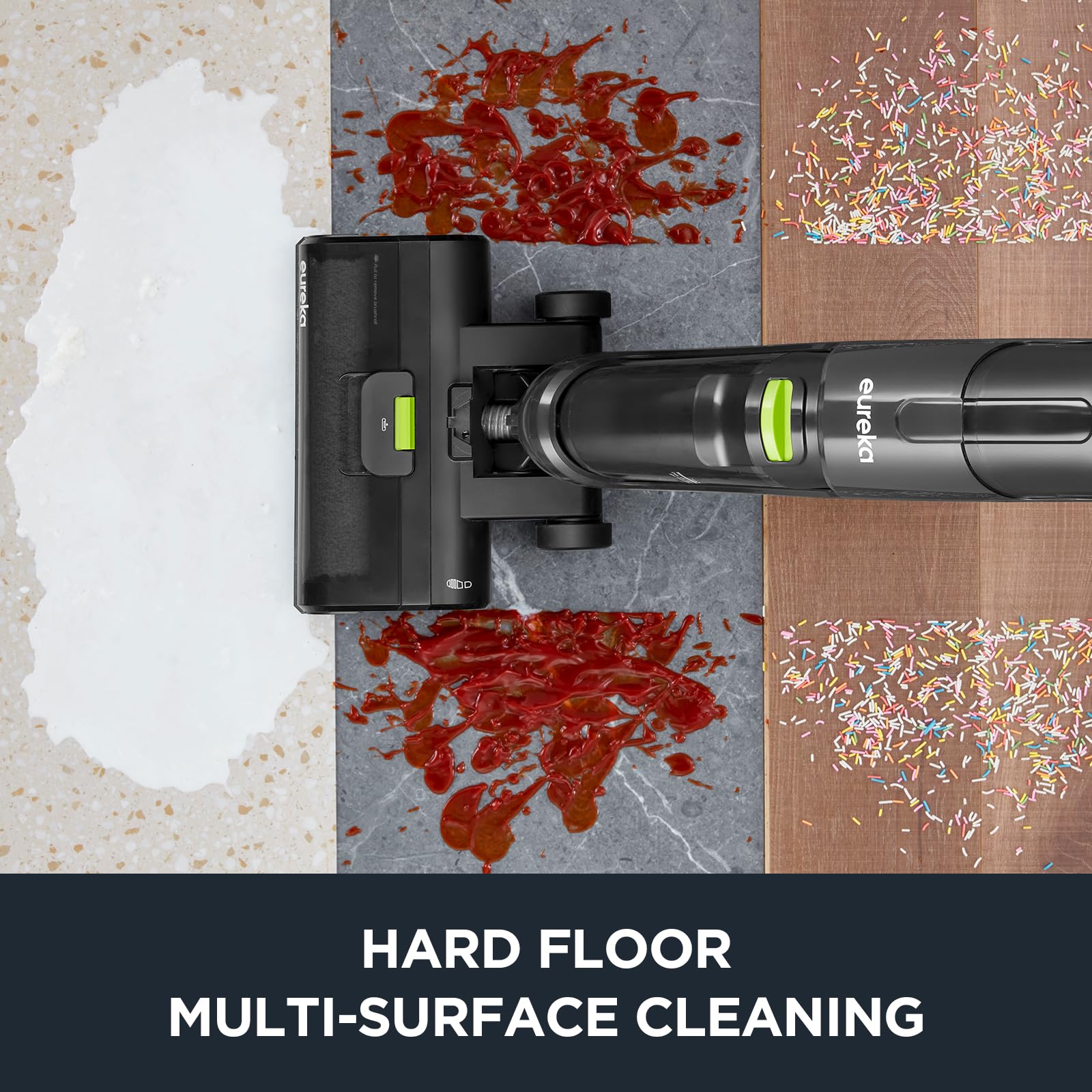 Eureka Cordless Wet Dry Vacuum Cleaner with Self-Cleaning System - Lightweight Hardwood Floor Mop Vac for Pet Hair & Sticky Messes - Ideal for Home Cleaning, Spills, and Pet Owners (Black, Model NEW400)