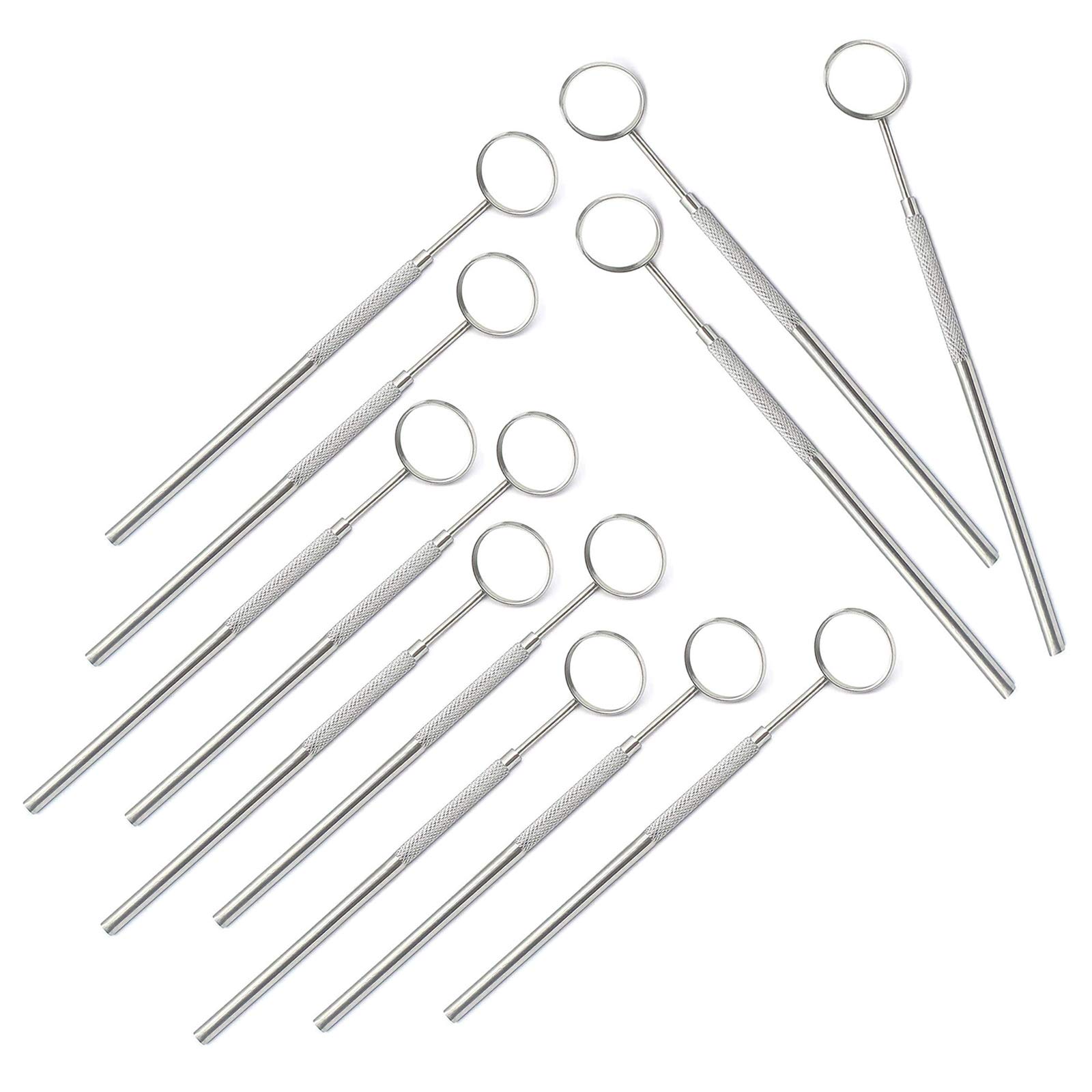 12 Pack Stainless Steel Makeup Mirror for Eyelash Extensions - Perfect for Professional Salons, Home Beauty & Travel Use
