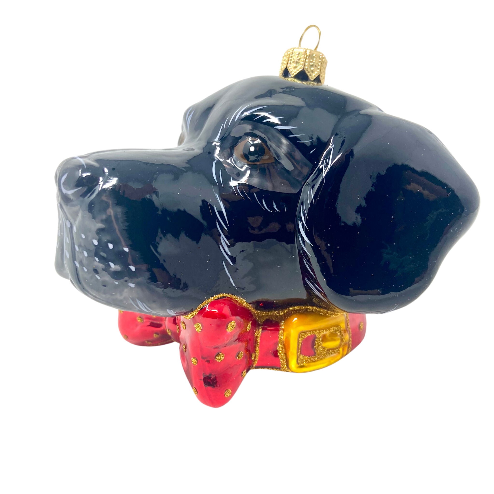 Handmade Black Labrador Blown Glass Christmas Ornament - Unique Dog Lover Gift for Holiday Tree Decor, Pet Memorial Keepsake & Festive Home Decoration